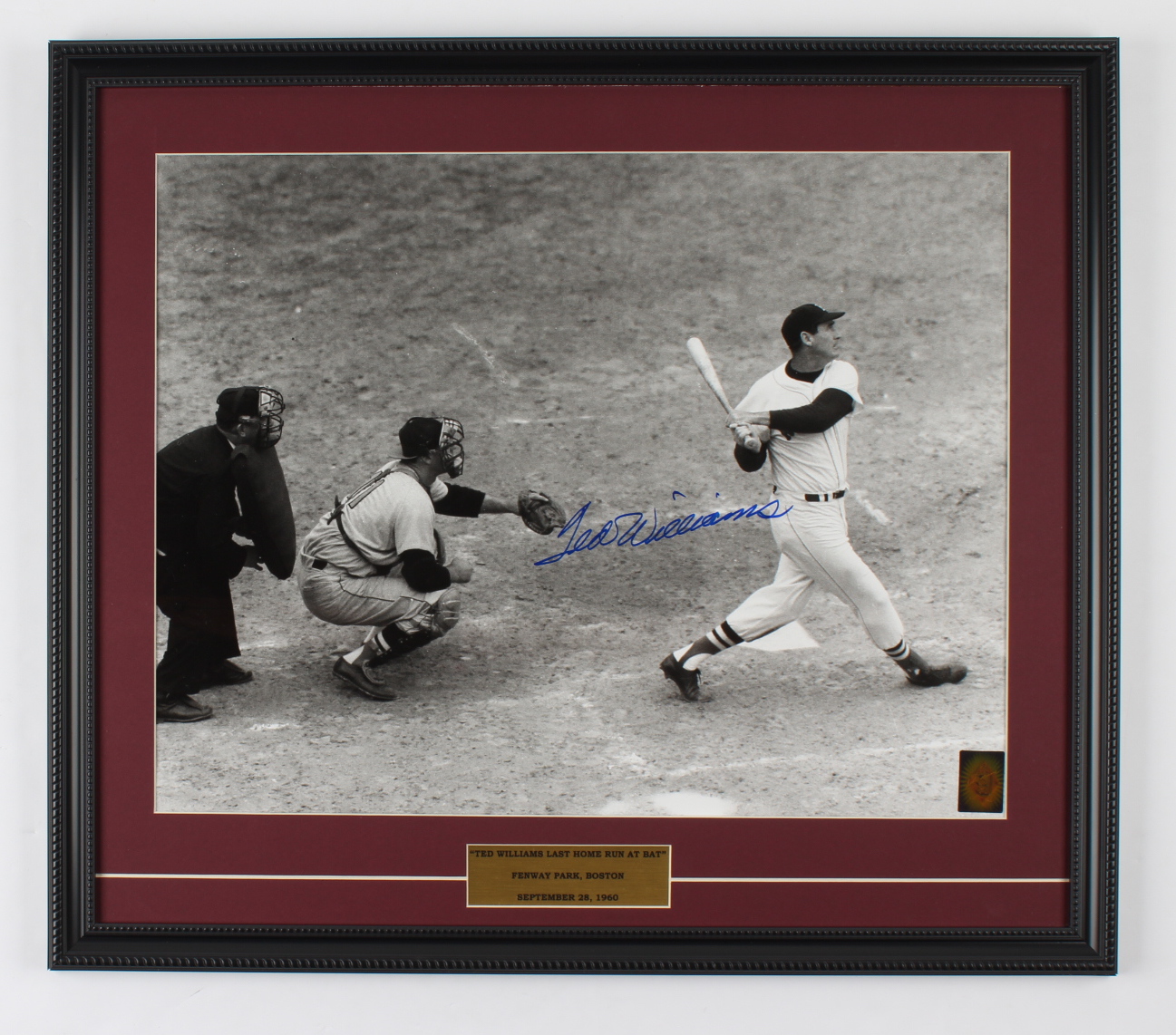 Ted Williams Signed Red Sox "Ted Williams Last Home Run At Bat" 20x24 Custom Framed Photo Display (Green Diamond COA) (See Description) at PristineAuction.com Ted Williams Signed Red Sox "Ted Williams Last Home Run At Bat" 20x24 Custom Framed Photo Display (Green Diamond COA) (See Description) at PristineAuction.com