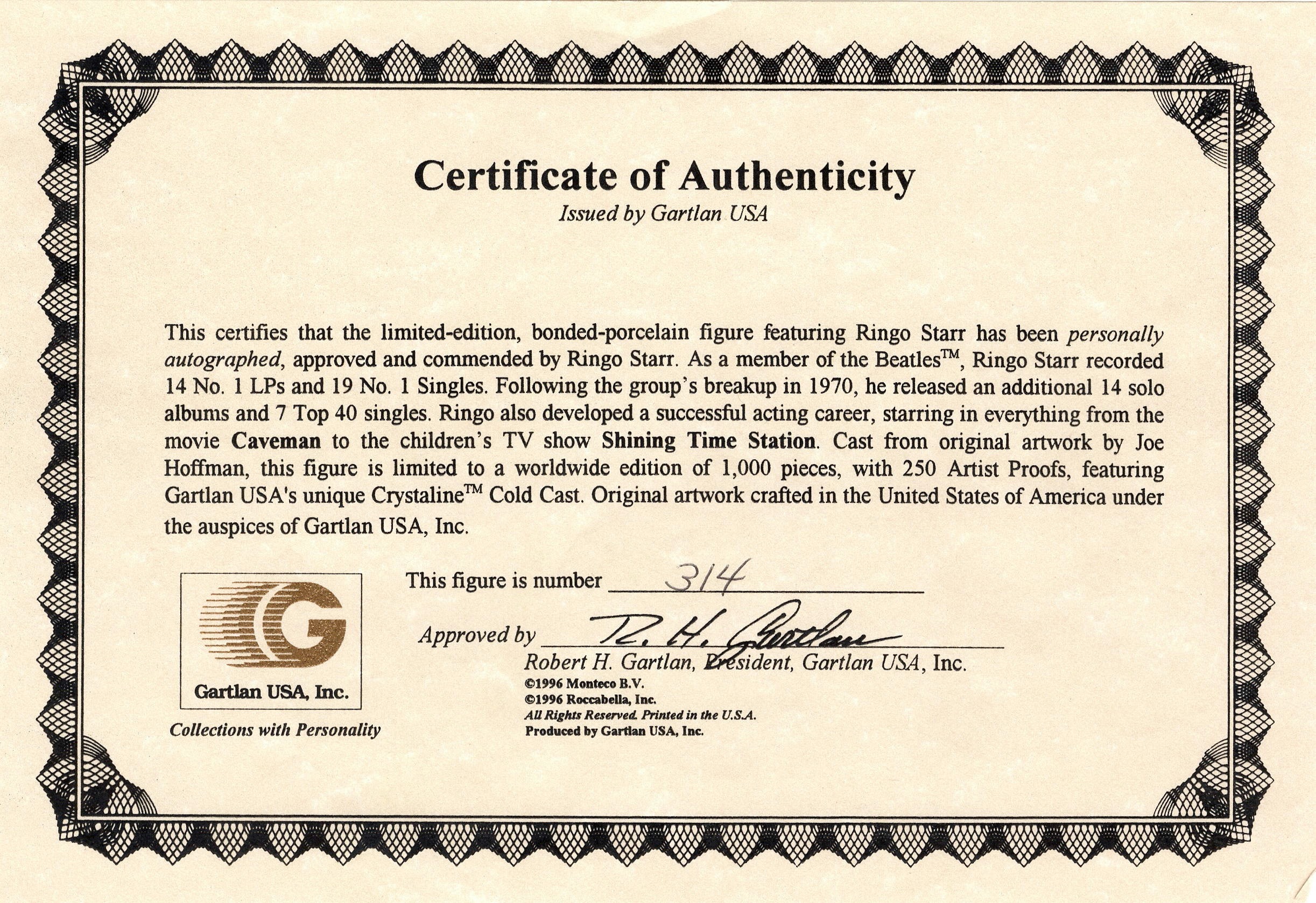 Ringo Starr Signed LE Gartlan Statue (Gartlan COA) at PristineAuction.com Ringo Starr Signed LE Gartlan Statue (Gartlan COA) at PristineAuction.com