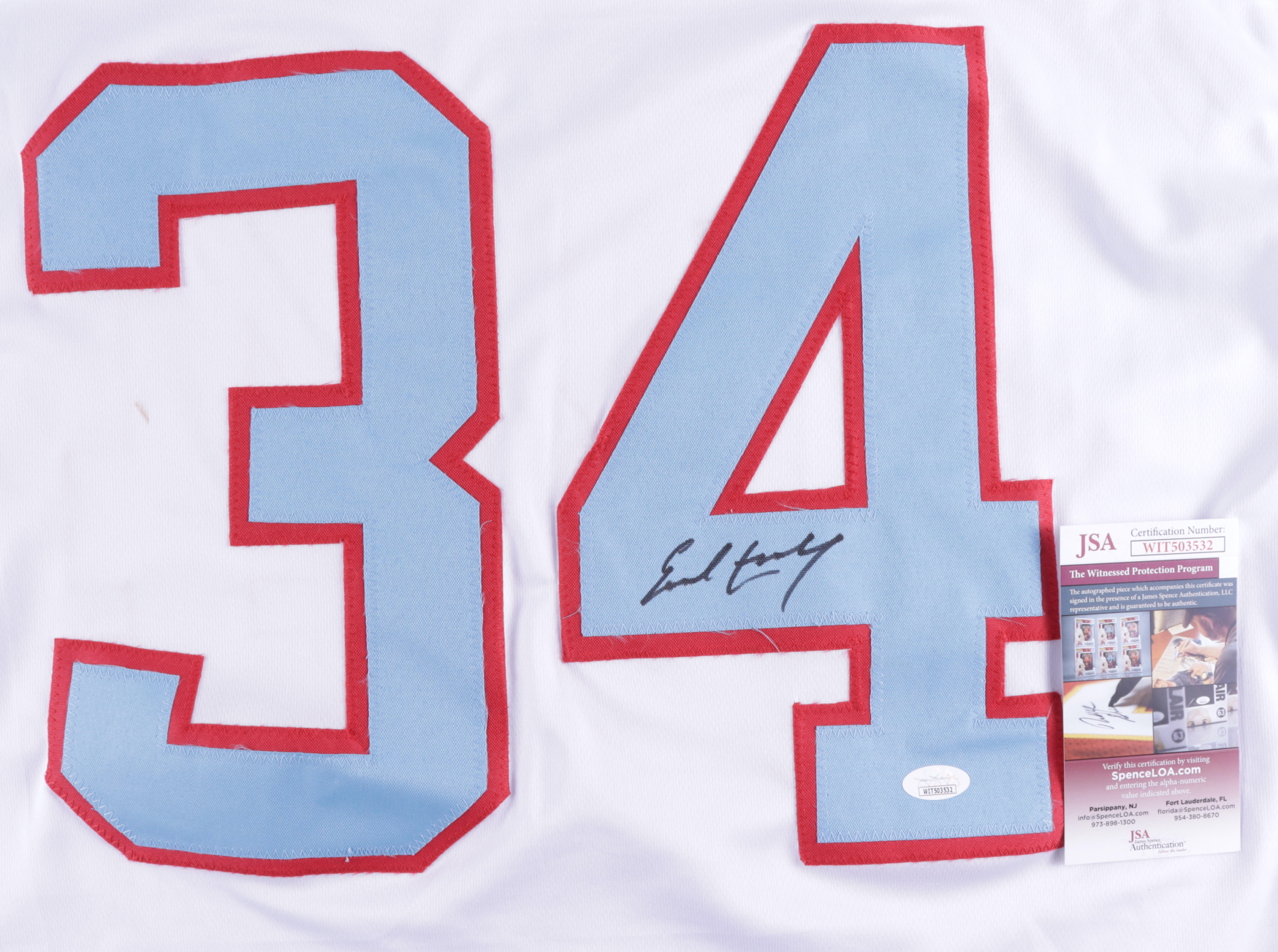 Earl Campbell Signed Jersey (JSA COA) (See Description) at PristineAuction.com Earl Campbell Signed Jersey (JSA COA) (See Description) at PristineAuction.com