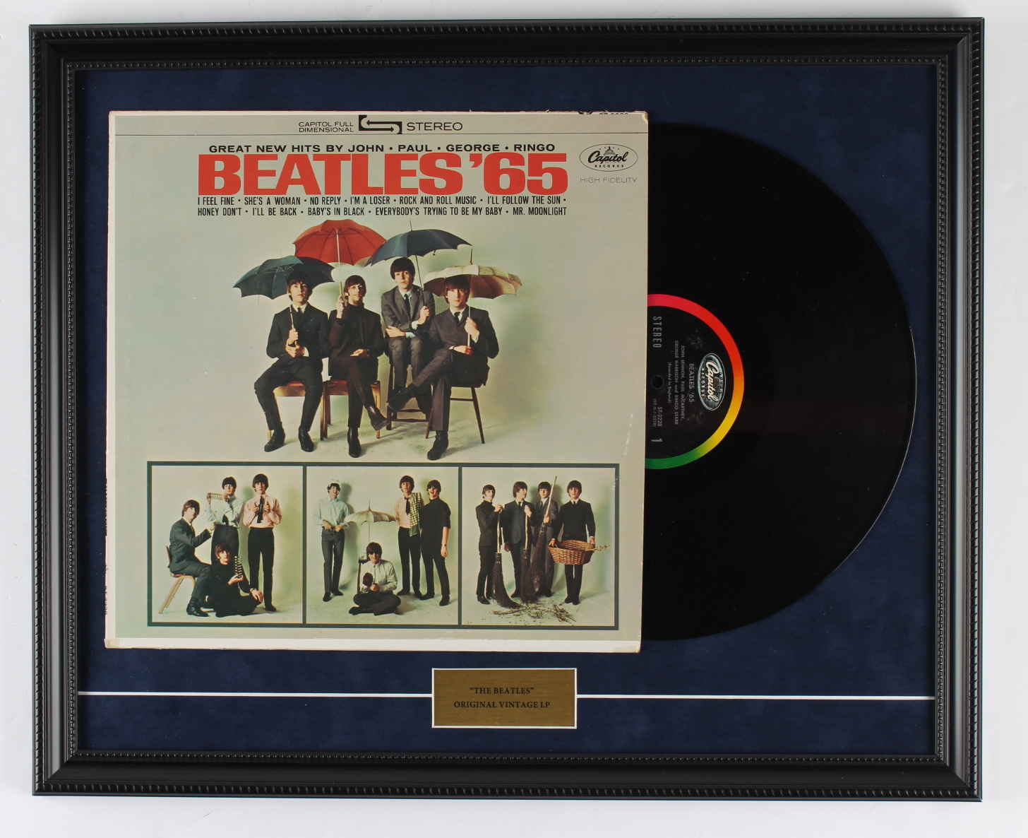 The Beatles "Beatles '65" 22x18 Custom Framed Original Vintage LP Vinyl Record Album Display (See Description) at PristineAuction.com The Beatles "Beatles '65" 22x18 Custom Framed Original Vintage LP Vinyl Record Album Display (See Description) at PristineAuction.com