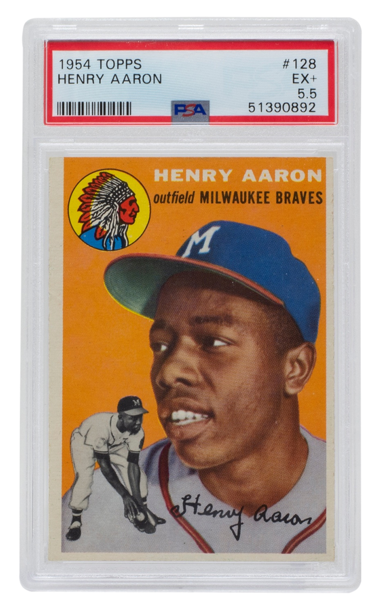 Hank Aaron 1954 Topps #128 RC (PSA 5.5) at PristineAuction.com Hank Aaron 1954 Topps #128 RC (PSA 5.5) at PristineAuction.com