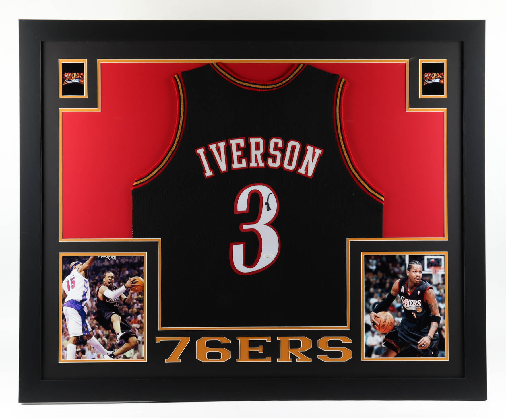Allen Iverson Signed Custom Framed Jersey Display (JSA Hologram) at PristineAuction.com Allen Iverson Signed Custom Framed Jersey Display (JSA Hologram) at PristineAuction.com