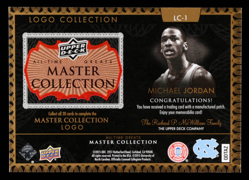 Michael Jordan 2016 Upper Deck All-Time Greats Master