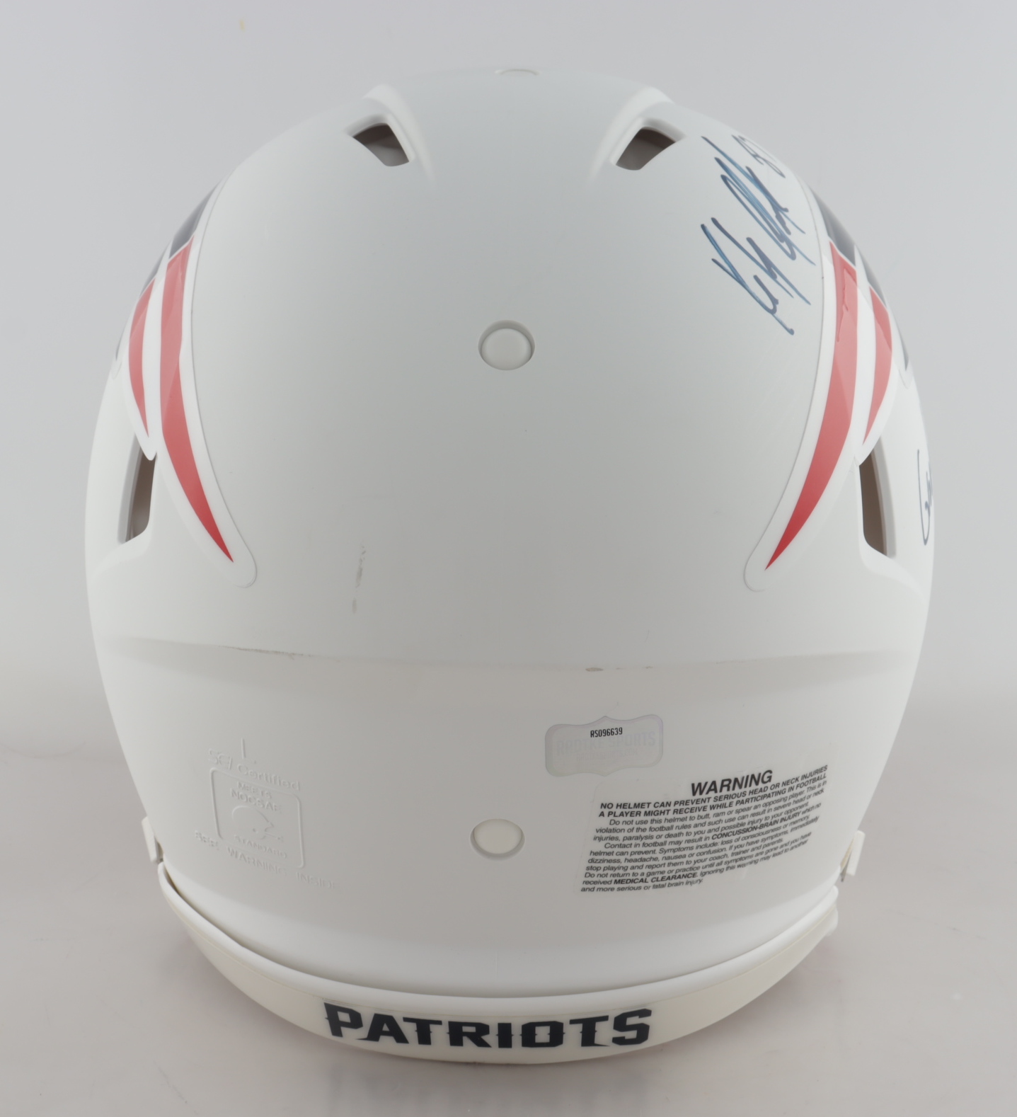 Rob Gronkowski Signed Patriots Full-Size Authentic On-Field Matte White Speed Helmet Inscribed "Gronk Smash!" (Radtke Hologram) (See Description) at PristineAuction.com Rob Gronkowski Signed Patriots Full-Size Authentic On-Field Matte White Speed Helmet Inscribed "Gronk Smash!" (Radtke Hologram) (See Description) at PristineAuction.com