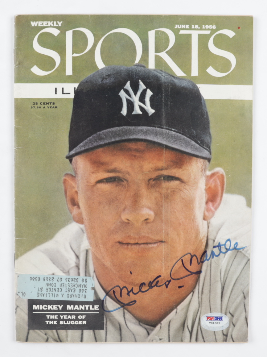 Mickey Mantle Signed 1956 Sports Illustrated Magazine (PSA LOA) at PristineAuction.com Mickey Mantle Signed 1956 Sports Illustrated Magazine (PSA LOA) at PristineAuction.com
