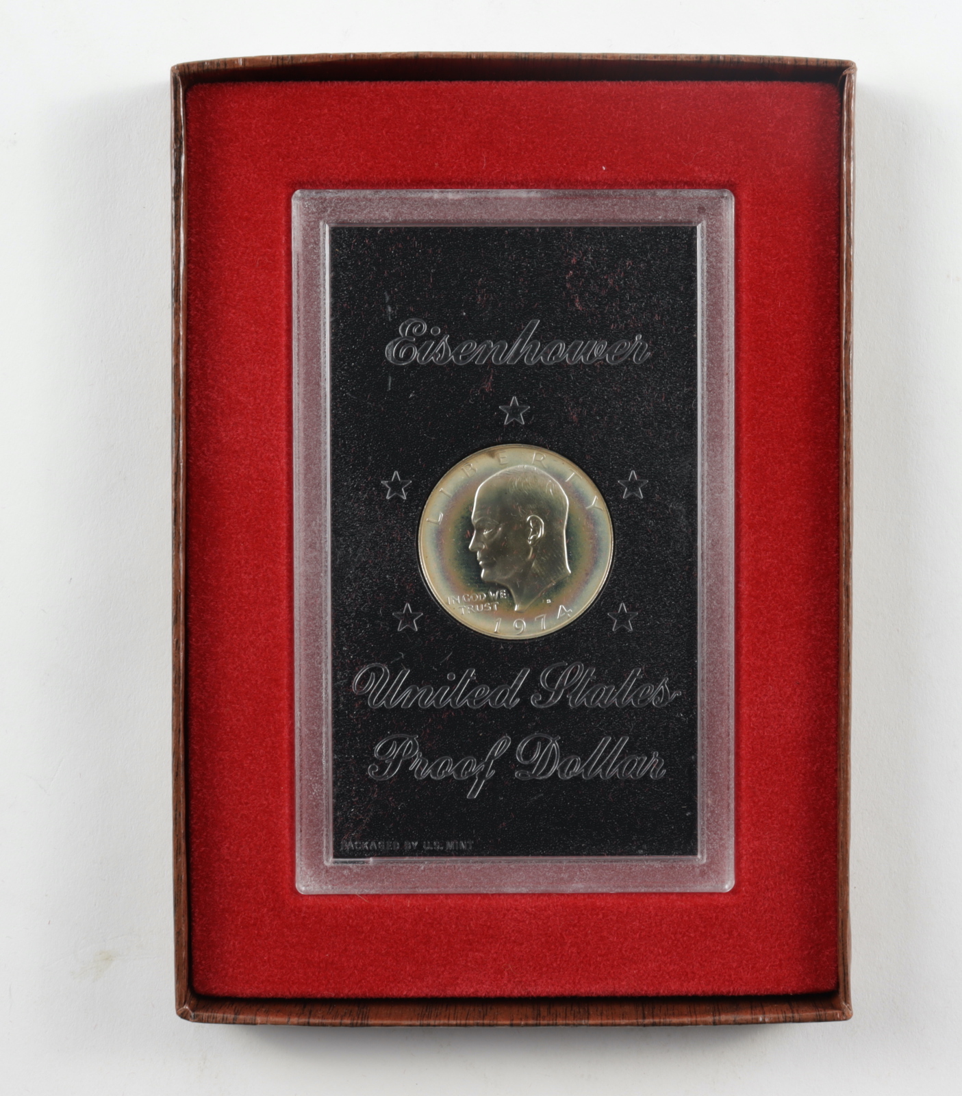 1974-S Eisenhower "Ike" $1 Dollar Coin with Display Case at PristineAuction.com 1974-S Eisenhower "Ike" $1 Dollar Coin with Display Case at PristineAuction.com