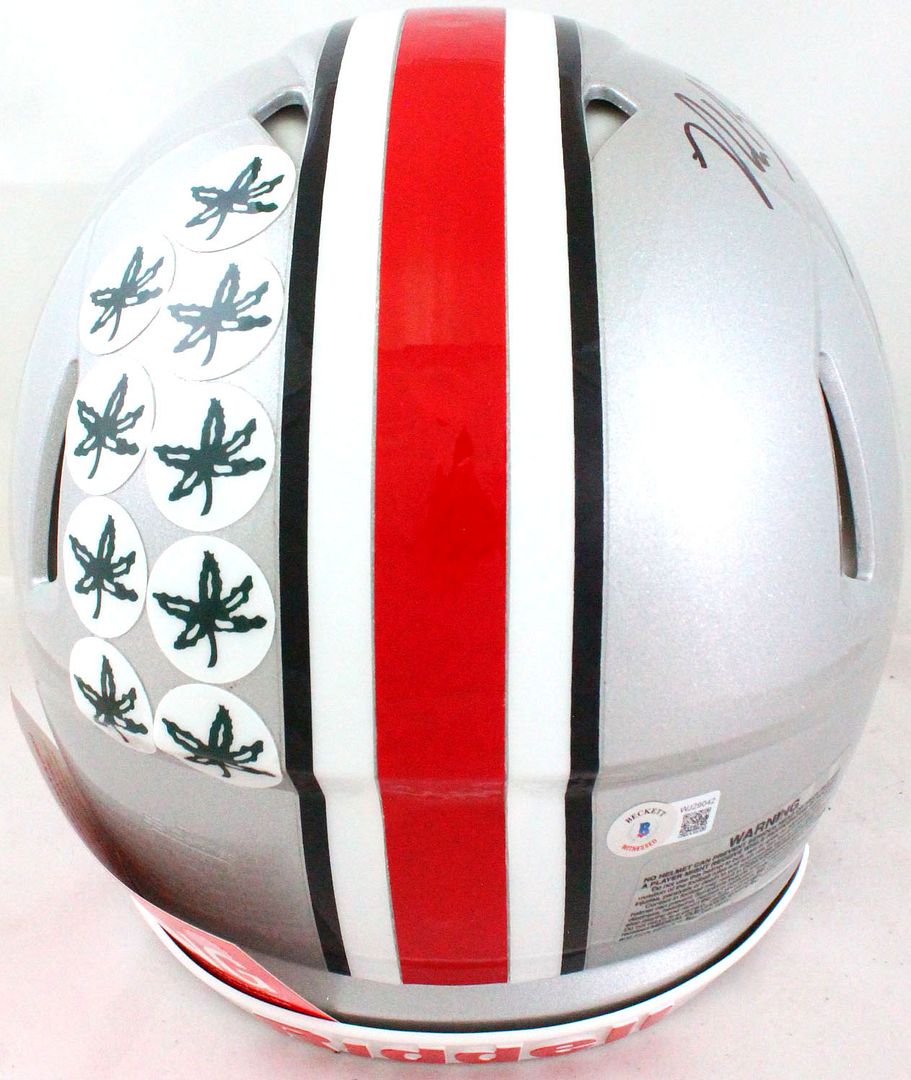 Joey Bosa & Nick Bosa Signed Ohio State Buckeyes Full-Size Authentic On-Field Speed Helmet (Beckett) at PristineAuction.com Joey Bosa & Nick Bosa Signed Ohio State Buckeyes Full-Size Authentic On-Field Speed Helmet (Beckett) at PristineAuction.com