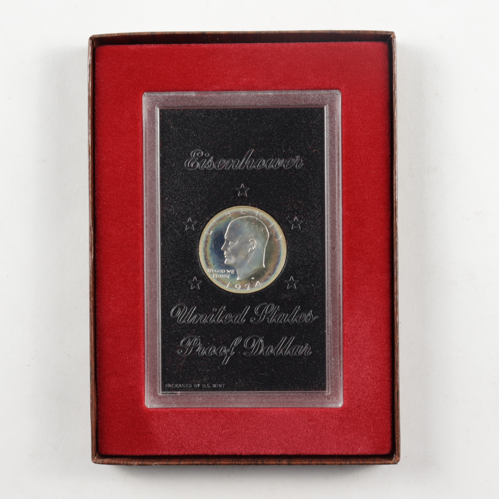 1974-S Eisenhower "Ike" $1 Dollar Coin with Display Case at PristineAuction.com 1974-S Eisenhower "Ike" $1 Dollar Coin with Display Case at PristineAuction.com