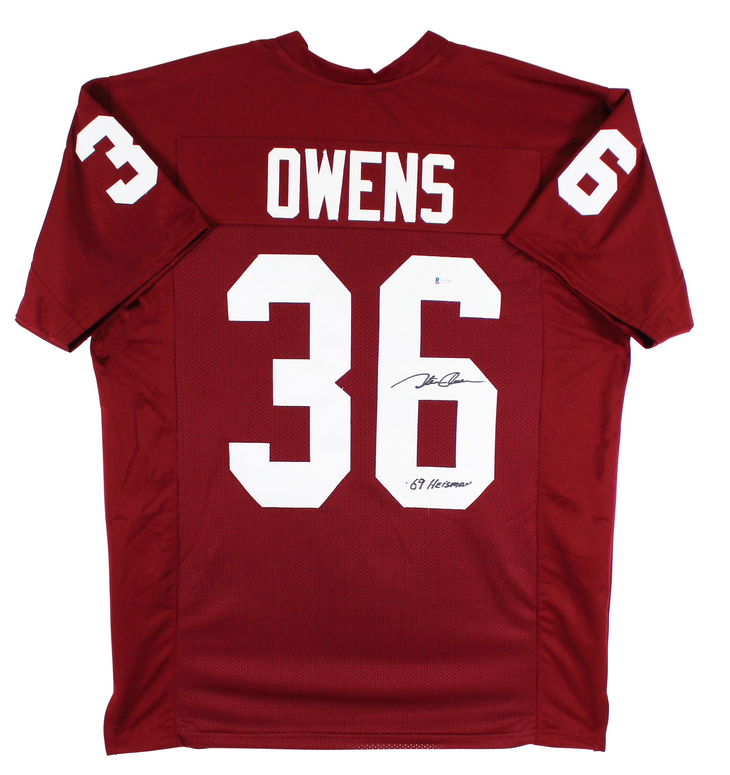 Steve Owens Signed Jersey Inscribed "69 Heisman" (Beckett) at PristineAuction.com Steve Owens Signed Jersey Inscribed "69 Heisman" (Beckett) at PristineAuction.com