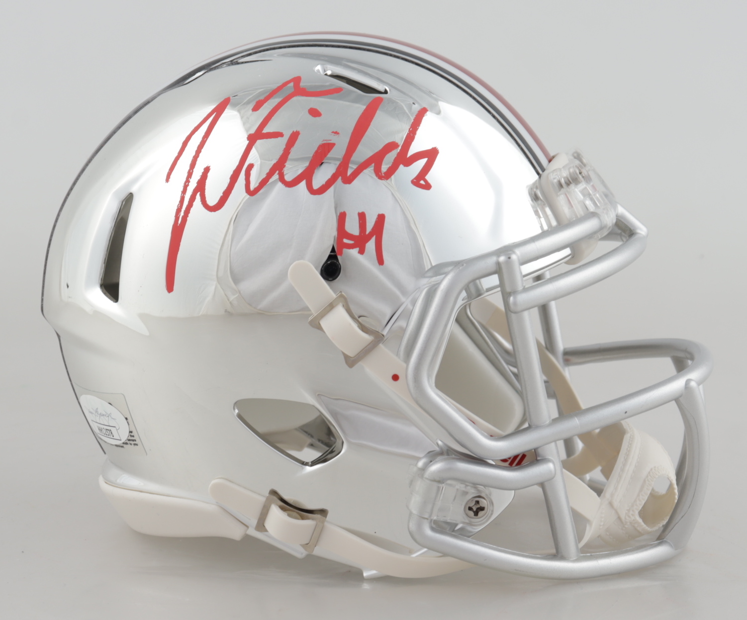 Justin Fields Signed Ohio State Buckeyes Chrome Speed Mini Helmet (JSA COA) at PristineAuction.com Justin Fields Signed Ohio State Buckeyes Chrome Speed Mini Helmet (JSA COA) at PristineAuction.com