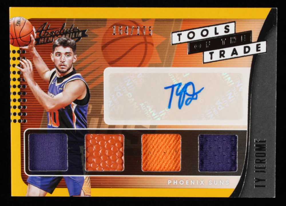 Ty Jerome 2019-20 Absolute Memorabilia Tools of the Trade Four Swatch Signatures Level 1 #21 #164/175