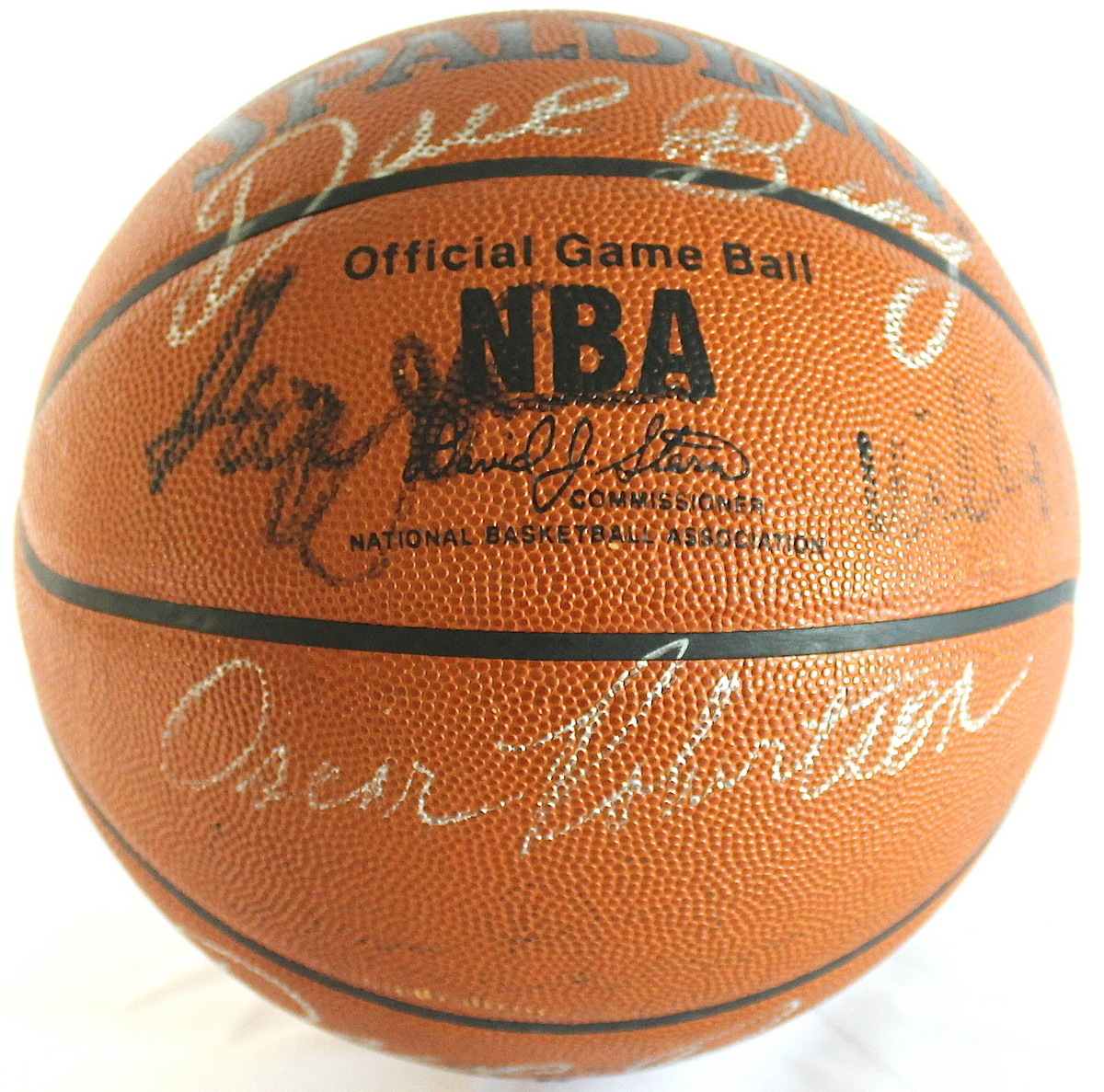 1998 NBA All-Star Basketball Signed by (14) with Bob Cousy, George Mikan, Oscar Robertson (Autograph Reference LOA) at PristineAuction.com 1998 NBA All-Star Basketball Signed by (14) with Bob Cousy, George Mikan, Oscar Robertson (Autograph Reference LOA) at PristineAuction.com