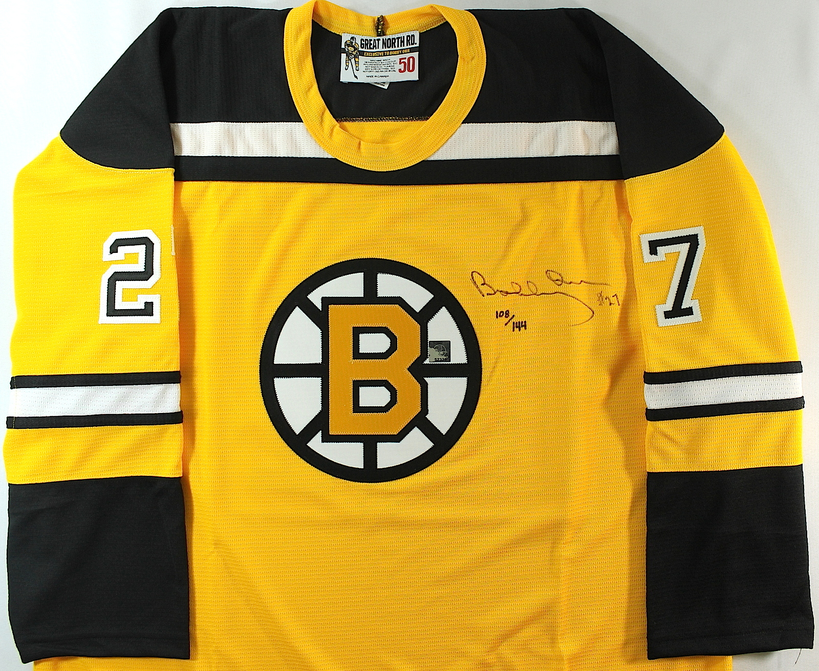 Bobby Orr Signed Limited Edition Bruins Jersey #108/144 (Orr COA) at PristineAuction.com Bobby Orr Signed Limited Edition Bruins Jersey #108/144 (Orr COA) at PristineAuction.com