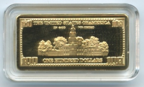 5 Grams .999 24K Gold Clad $100 Bill Commemorative Limited Edition Bullion Bar at PristineAuction.com 5 Grams .999 24K Gold Clad $100 Bill Commemorative Limited Edition Bullion Bar at PristineAuction.com