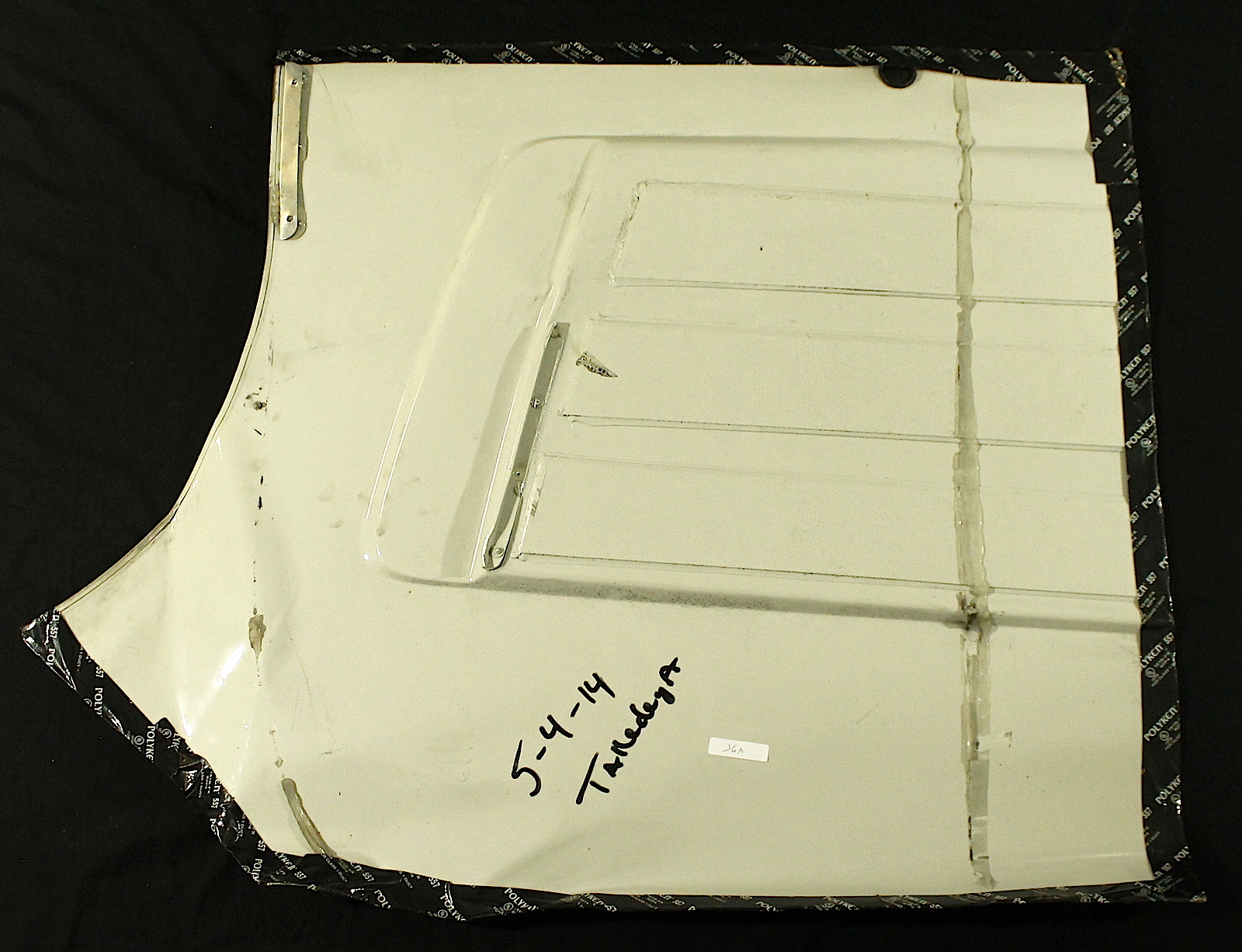 Kurt Busch #41 NASCAR 2014 Talladega Race-Used 35.5" x 3" x 27" Sheet Metal Piece from Driver Side Rear Front Quarter Panel (PA LOA) at PristineAuction.com Kurt Busch #41 NASCAR 2014 Talladega Race-Used 35.5" x 3" x 27" Sheet Metal Piece from Driver Side Rear Front Quarter Panel (PA LOA) at PristineAuction.com