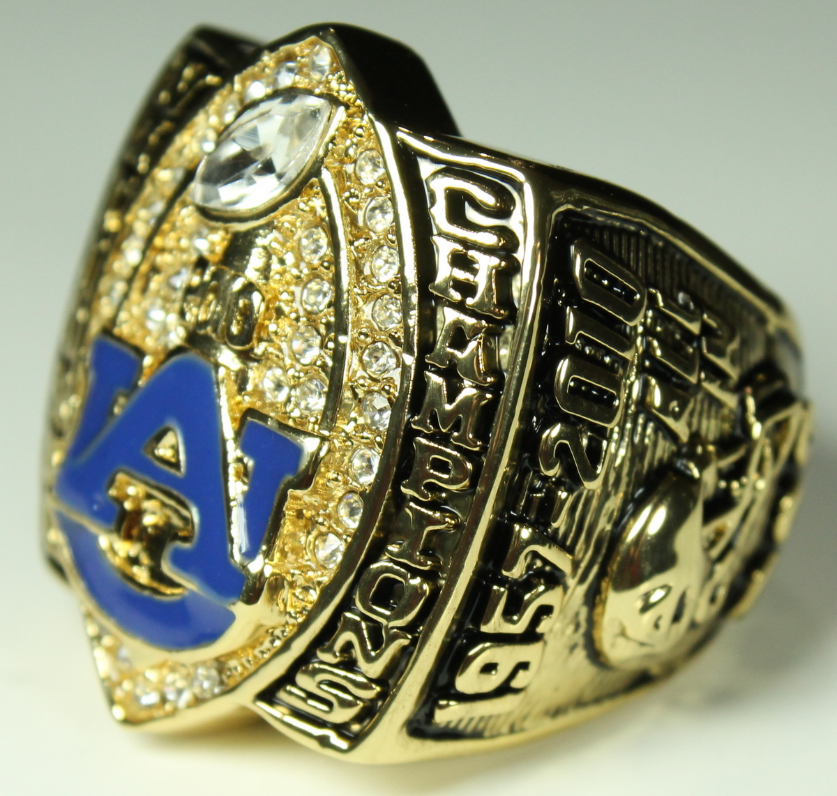 Cam Newton Auburn High Quality Replica 2010 National Championship Ring with Cherry Wood Display Box at PristineAuction.com Cam Newton Auburn High Quality Replica 2010 National Championship Ring with Cherry Wood Display Box at PristineAuction.com