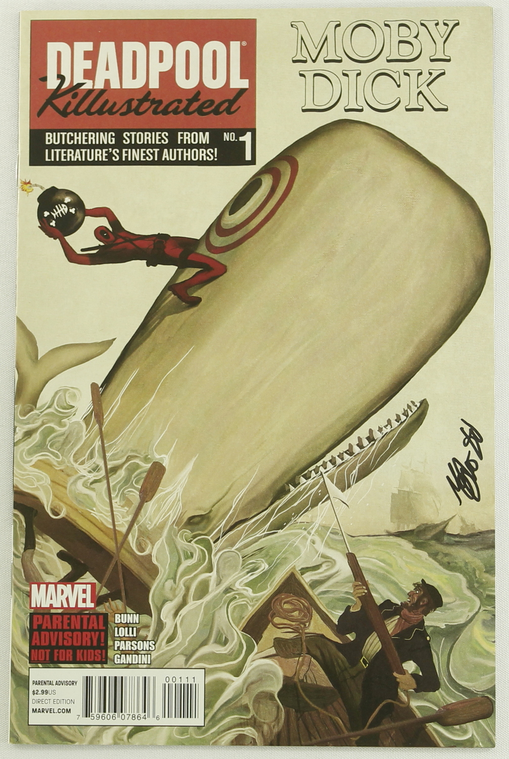 Mike Del Mundo Signed Deadpool Killustrated "Moby Dick" Marvel Comic Book (PA LOA) at PristineAuction.com Mike Del Mundo Signed Deadpool Killustrated "Moby Dick" Marvel Comic Book (PA LOA) at PristineAuction.com