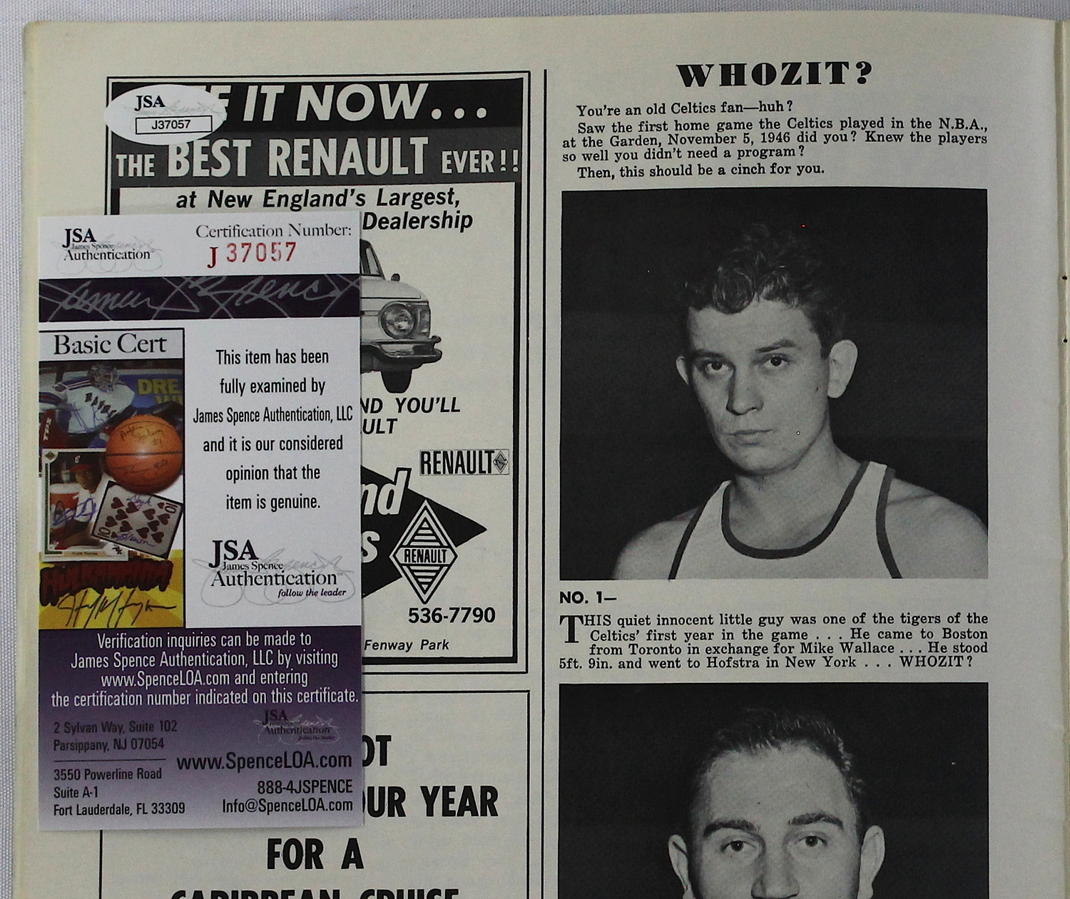 Bill Russell Signed Vintage Boston Celtics Program (JSA COA) at PristineAuction.com Bill Russell Signed Vintage Boston Celtics Program (JSA COA) at PristineAuction.com