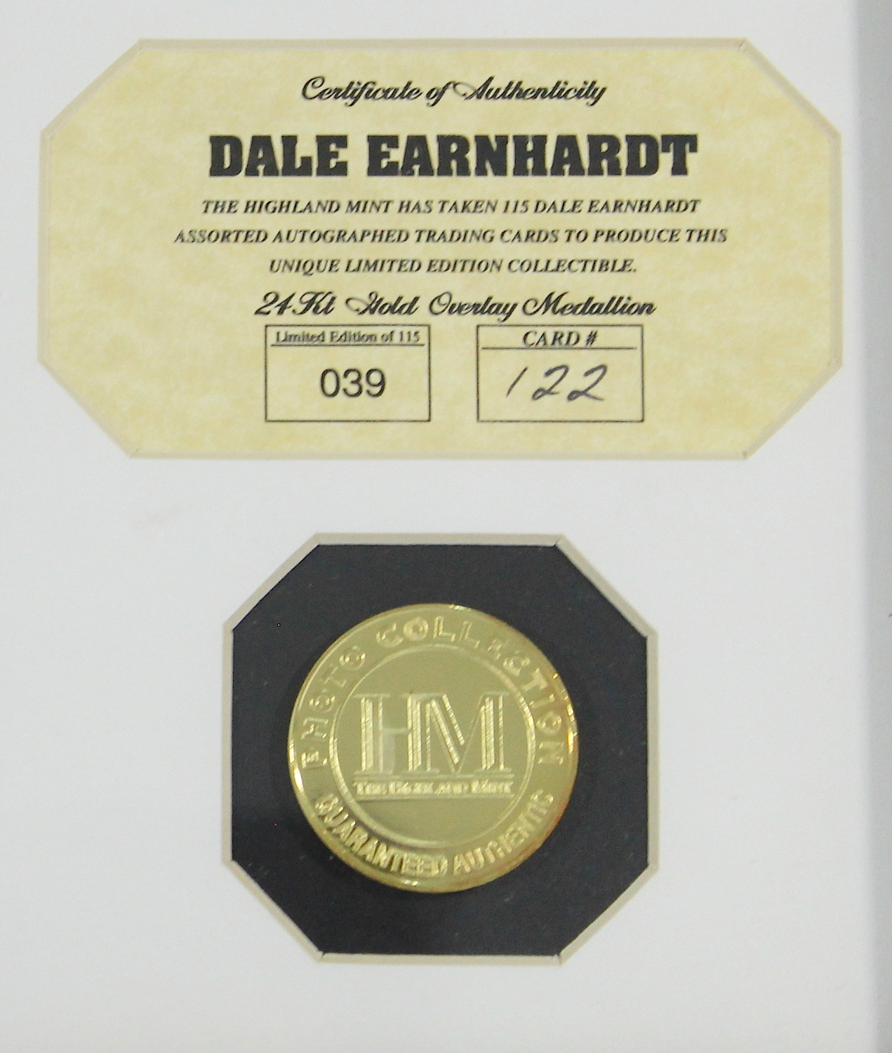 Dale Earnhardt Sr. Signed NASCAR 12x15 Custom Framed Display With Autographed NASCAR Card (Highland Mint COA) at PristineAuction.com Dale Earnhardt Sr. Signed NASCAR 12x15 Custom Framed Display With Autographed NASCAR Card (Highland Mint COA) at PristineAuction.com