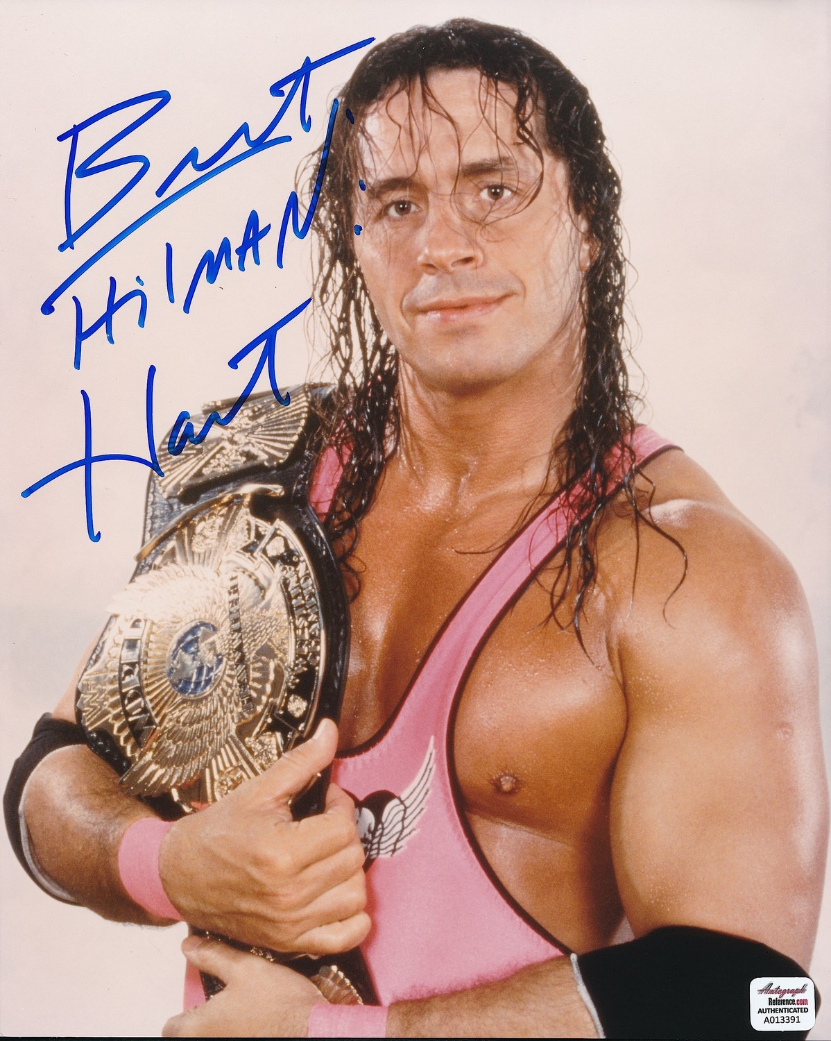 Bret Hart Signed WWE 8x10 Photo Inscribed "Hitman" (Autograph Reference COA) at PristineAuction.com Bret Hart Signed WWE 8x10 Photo Inscribed "Hitman" (Autograph Reference COA) at PristineAuction.com