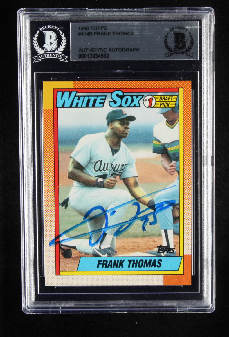 Frank Thomas Signed 1990 Topps #414B RC (BGS Encapsulated) at PristineAuction.com Frank Thomas Signed 1990 Topps #414B RC (BGS Encapsulated) at PristineAuction.com