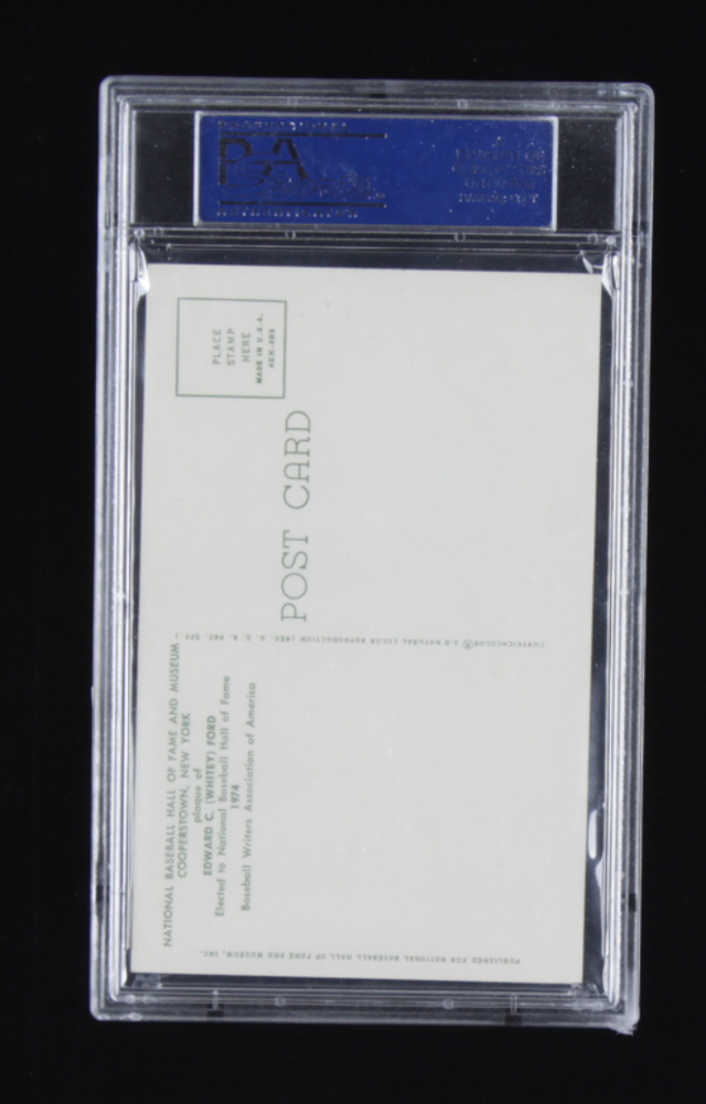 Whitey Ford Signed Hall of Fame Plaque Postcard (PSA Encapsulated) at PristineAuction.com Whitey Ford Signed Hall of Fame Plaque Postcard (PSA Encapsulated) at PristineAuction.com