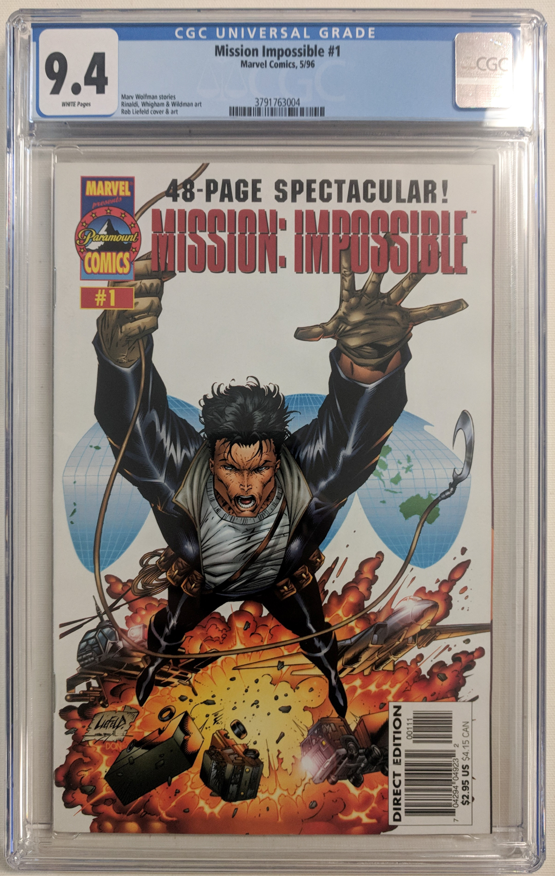 1996 "Mission Impossible" Issue #1 Marvel Comic Book (CGC 9.4) at PristineAuction.com 1996 "Mission Impossible" Issue #1 Marvel Comic Book (CGC 9.4) at PristineAuction.com