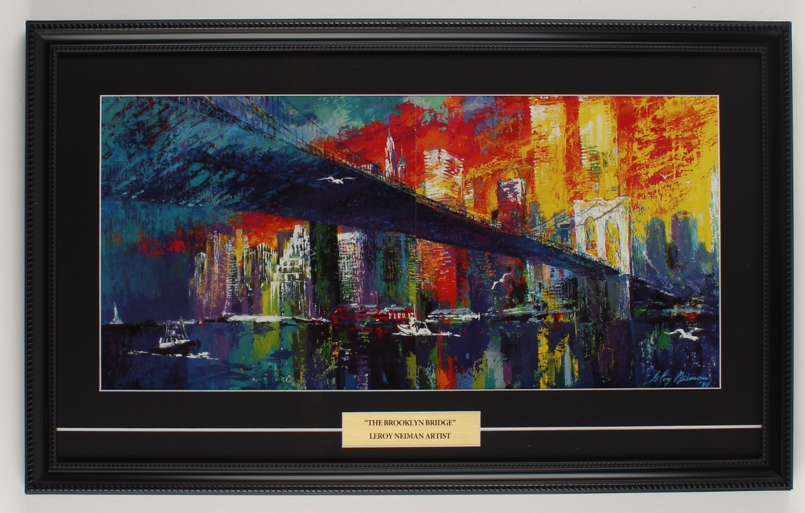 LeRoy Neiman "The Brooklyn Bridge" 15x25 Custom Framed Print Display (See Description) at PristineAuction.com LeRoy Neiman "The Brooklyn Bridge" 15x25 Custom Framed Print Display (See Description) at PristineAuction.com