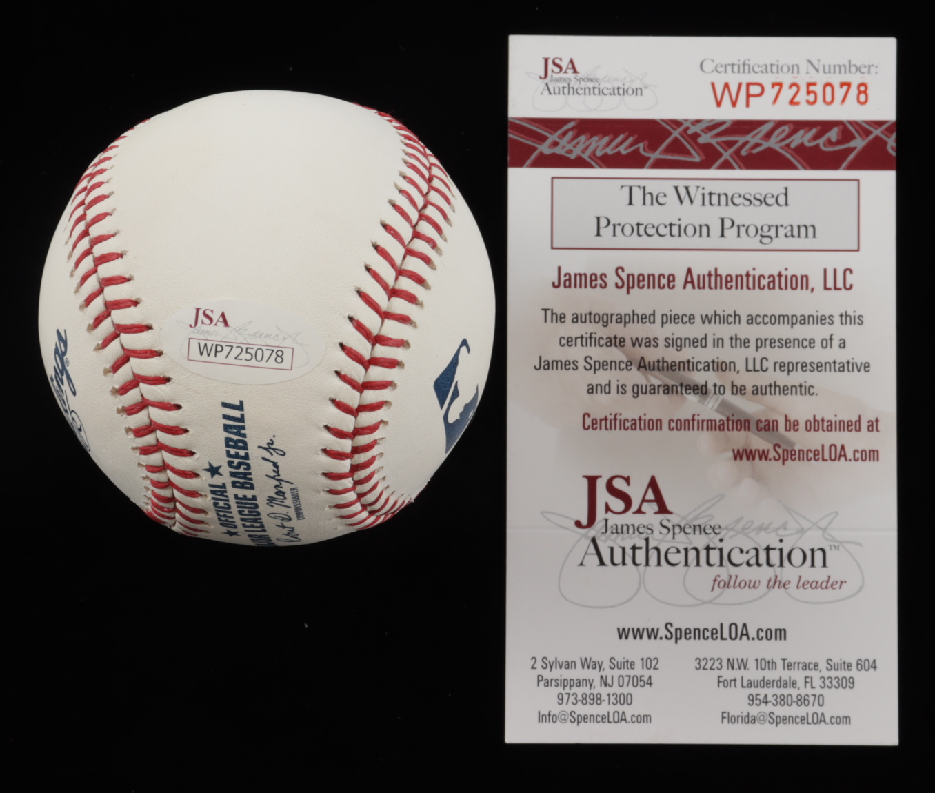 Corbin Bernsen Signed OML Baseball Inscribed "Dorn" & "Strike This M*********** Out!" (JSA COA) at PristineAuction.com Corbin Bernsen Signed OML Baseball Inscribed "Dorn" & "Strike This M*********** Out!" (JSA COA) at PristineAuction.com