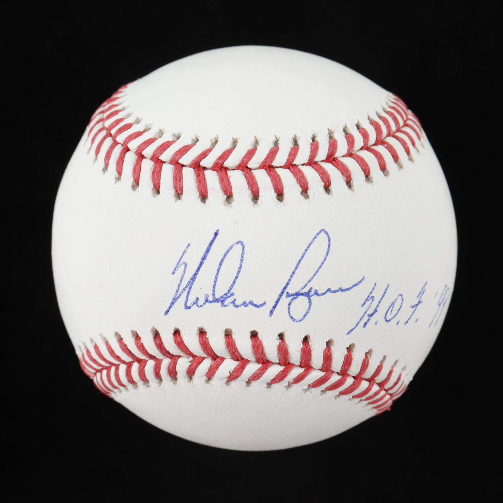Nolan Ryan Signed OML Baseball Inscribed "H.O.F. '99" (Beckett COA, Ryan Hologram & AIV Hologram) at PristineAuction.com Nolan Ryan Signed OML Baseball Inscribed "H.O.F. '99" (Beckett COA, Ryan Hologram & AIV Hologram) at PristineAuction.com