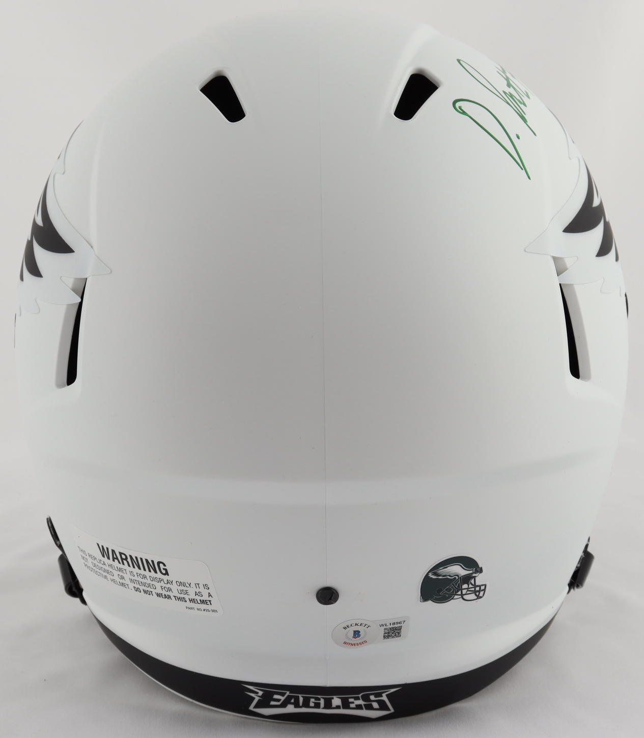 DeVonta Smith Signed Eagles Full-Size Lunar Eclipse Alternate Speed Helmet (Beckett Hologram) at PristineAuction.com DeVonta Smith Signed Eagles Full-Size Lunar Eclipse Alternate Speed Helmet (Beckett Hologram) at PristineAuction.com