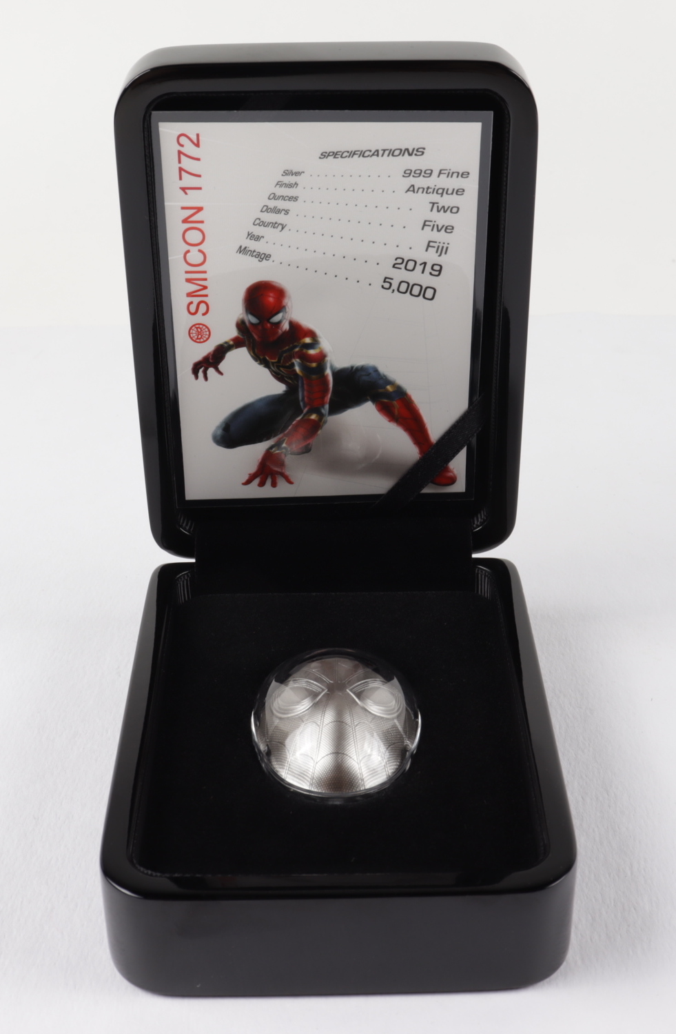 2019 Fiji Marvel: Spider-Man Shaped 2oz .999 Fine Silver Coin at PristineAuction.com 2019 Fiji Marvel: Spider-Man Shaped 2oz .999 Fine Silver Coin at PristineAuction.com