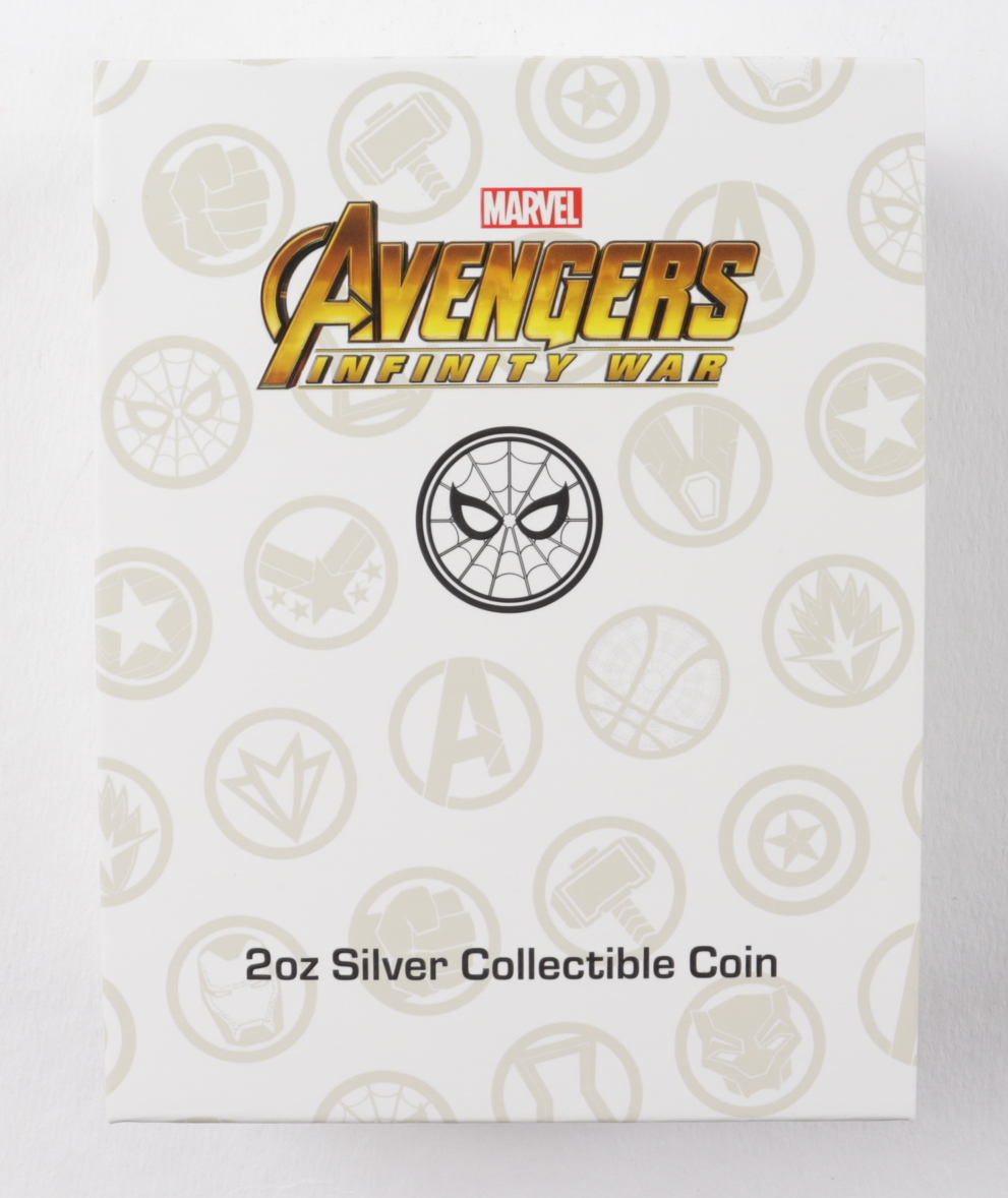 2019 Fiji Marvel: Spider-Man Shaped 2oz .999 Fine Silver Coin at PristineAuction.com 2019 Fiji Marvel: Spider-Man Shaped 2oz .999 Fine Silver Coin at PristineAuction.com