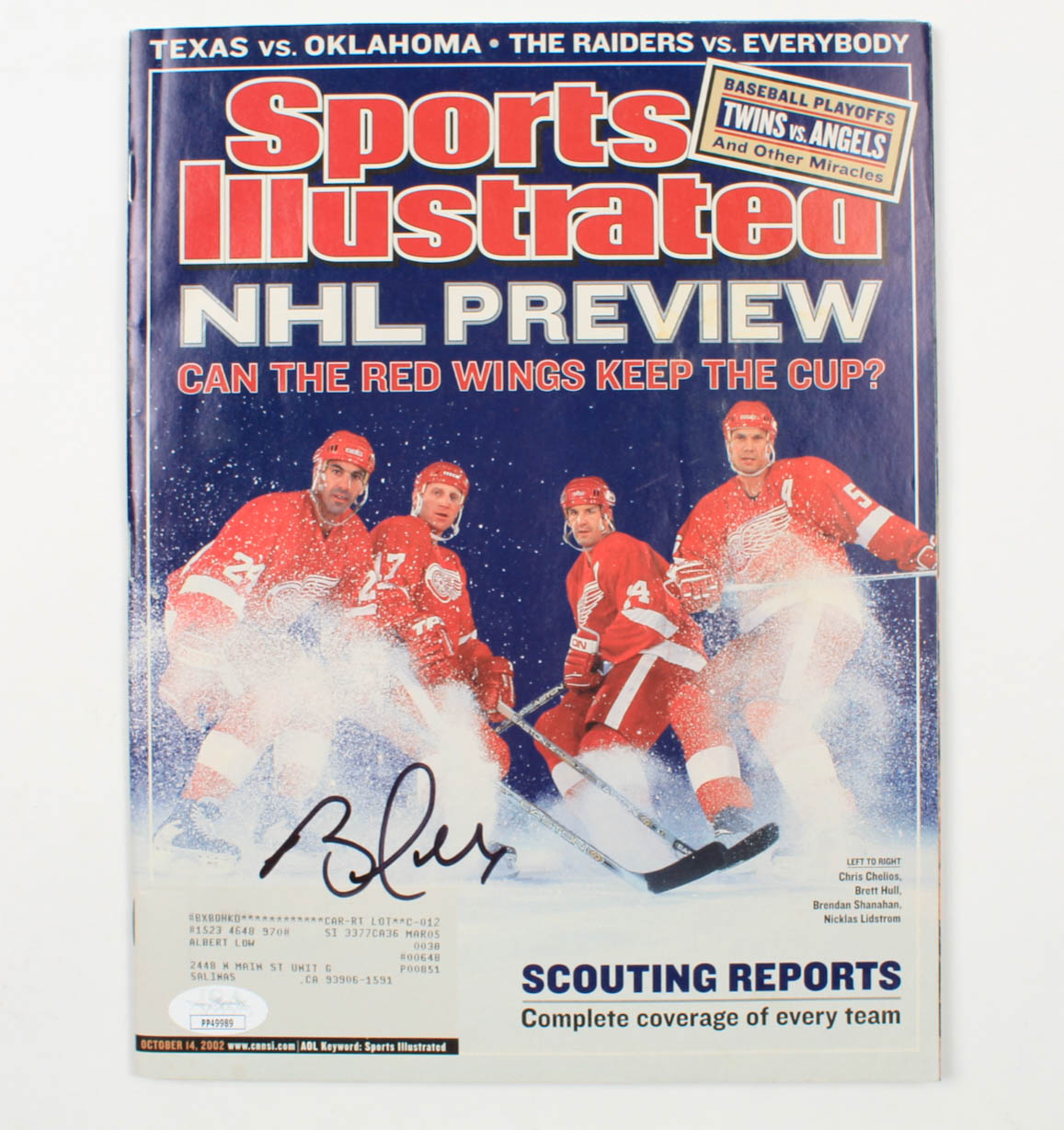 Brett Hull Signed 2002 Sports Illustrated Magazine (JSA COA) (See Description) at PristineAuction.com Brett Hull Signed 2002 Sports Illustrated Magazine (JSA COA) (See Description) at PristineAuction.com