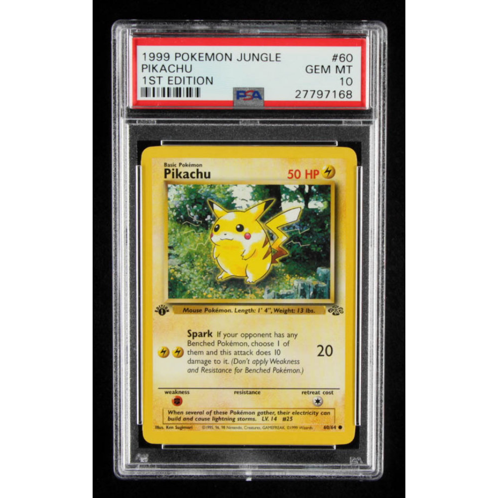 Pikachu 1999 Pokemon Jungle Unlimited 1st Edition 60 Psa 10