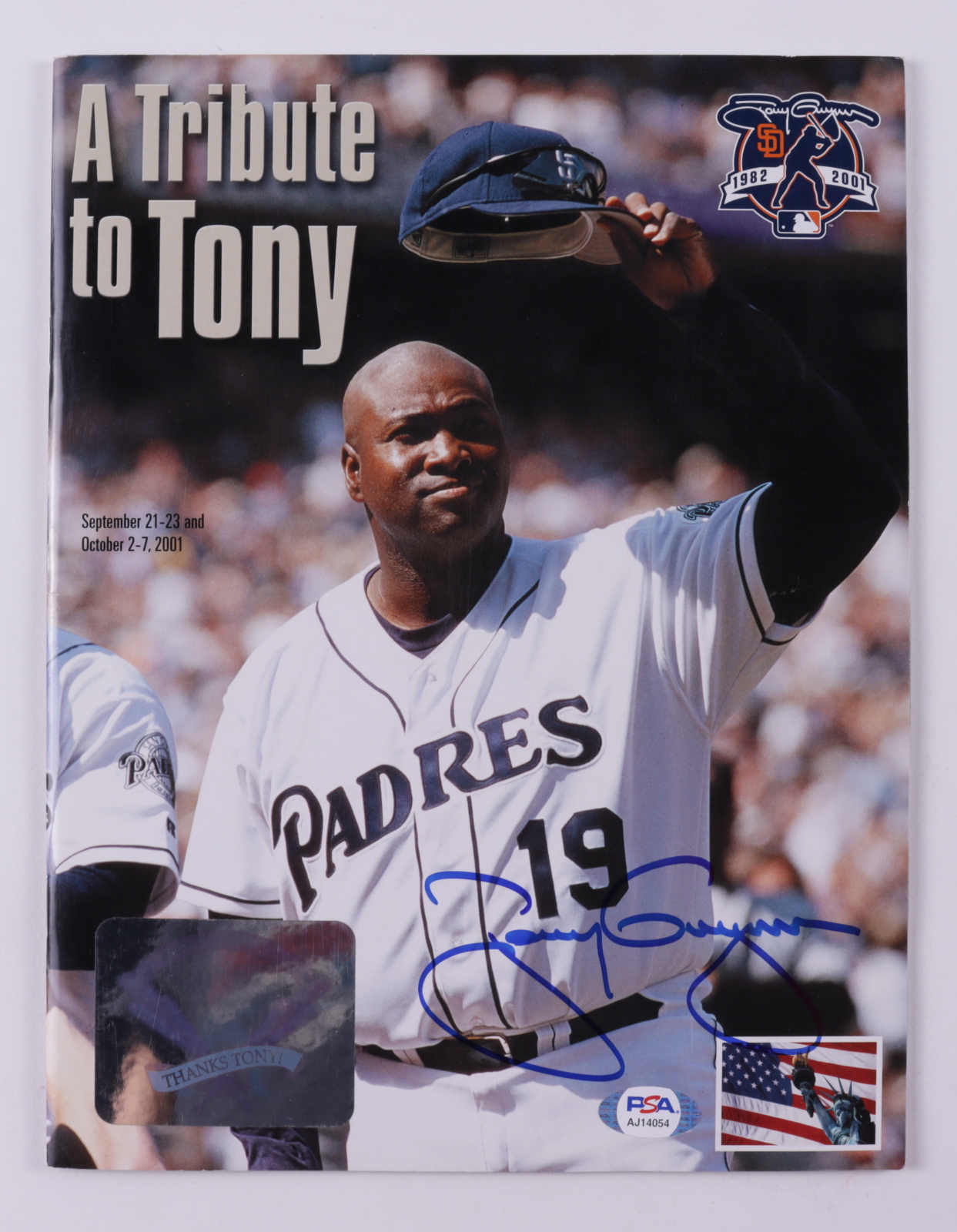 Tony Gwynn, Steve Garvey & John Kruk Signed Padres "A Tribute To Tony" Magazine (JSA COA & PSA COA) (See Description) at PristineAuction.com Tony Gwynn, Steve Garvey & John Kruk Signed Padres "A Tribute To Tony" Magazine (JSA COA & PSA COA) (See Description) at PristineAuction.com