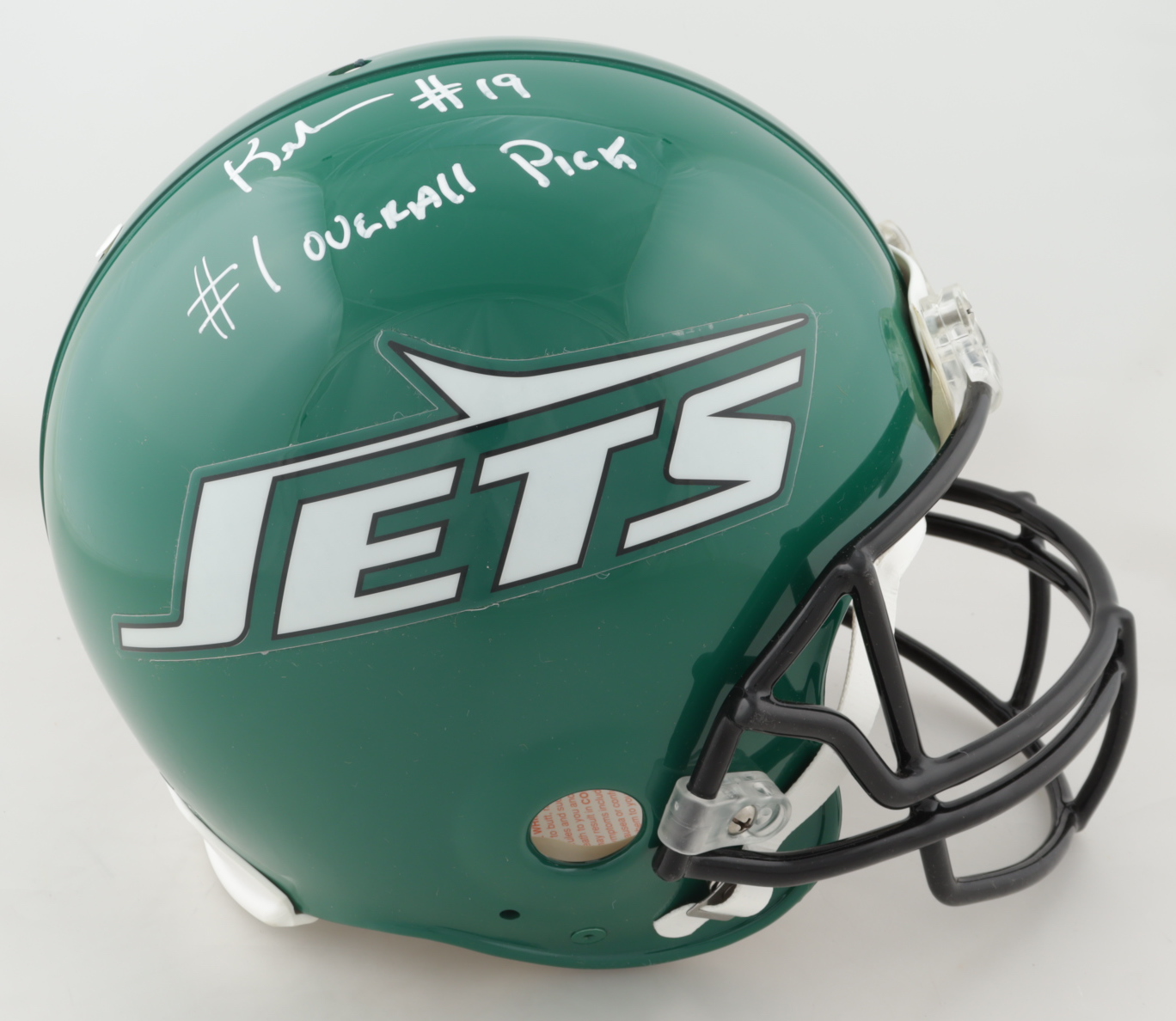 Keyshawn Johnson Signed Jets Full-Size Authentic On-Field Helmet Inscribed "#1 Overall Pick" (JSA COA) at PristineAuction.com Keyshawn Johnson Signed Jets Full-Size Authentic On-Field Helmet Inscribed "#1 Overall Pick" (JSA COA) at PristineAuction.com