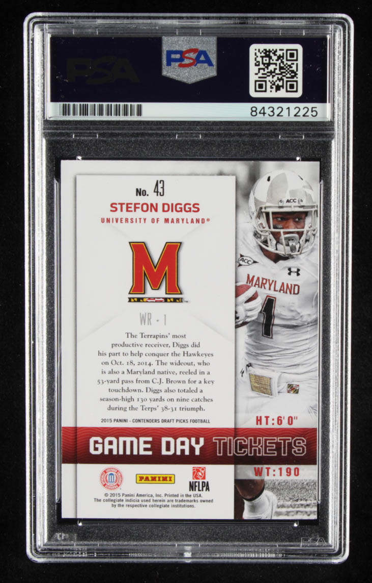 Stefon Diggs Signed 2015 Panini Contenders Draft Picks Game Day Tickets #43 (PSA Encapsulated) at PristineAuction.com Stefon Diggs Signed 2015 Panini Contenders Draft Picks Game Day Tickets #43 (PSA Encapsulated) at PristineAuction.com