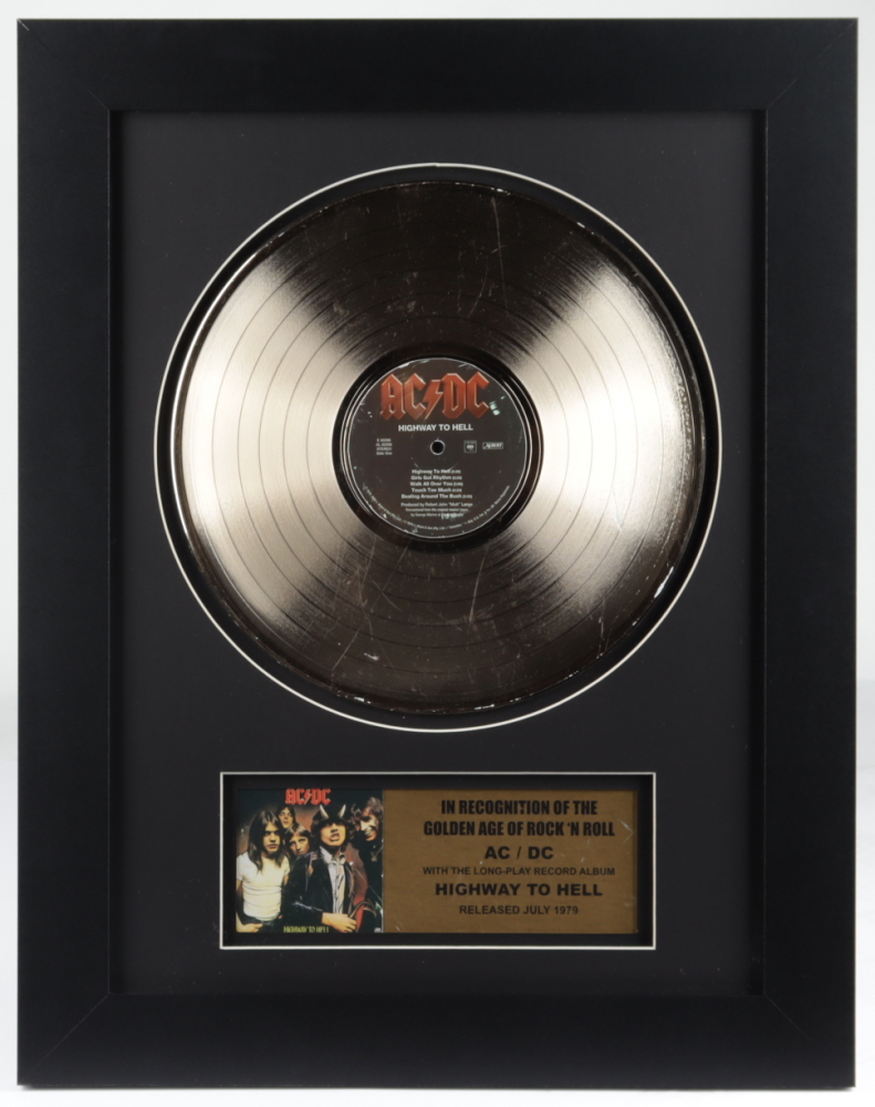 AC/DC Custom Framed 15.75x19.75 Gold Plated 