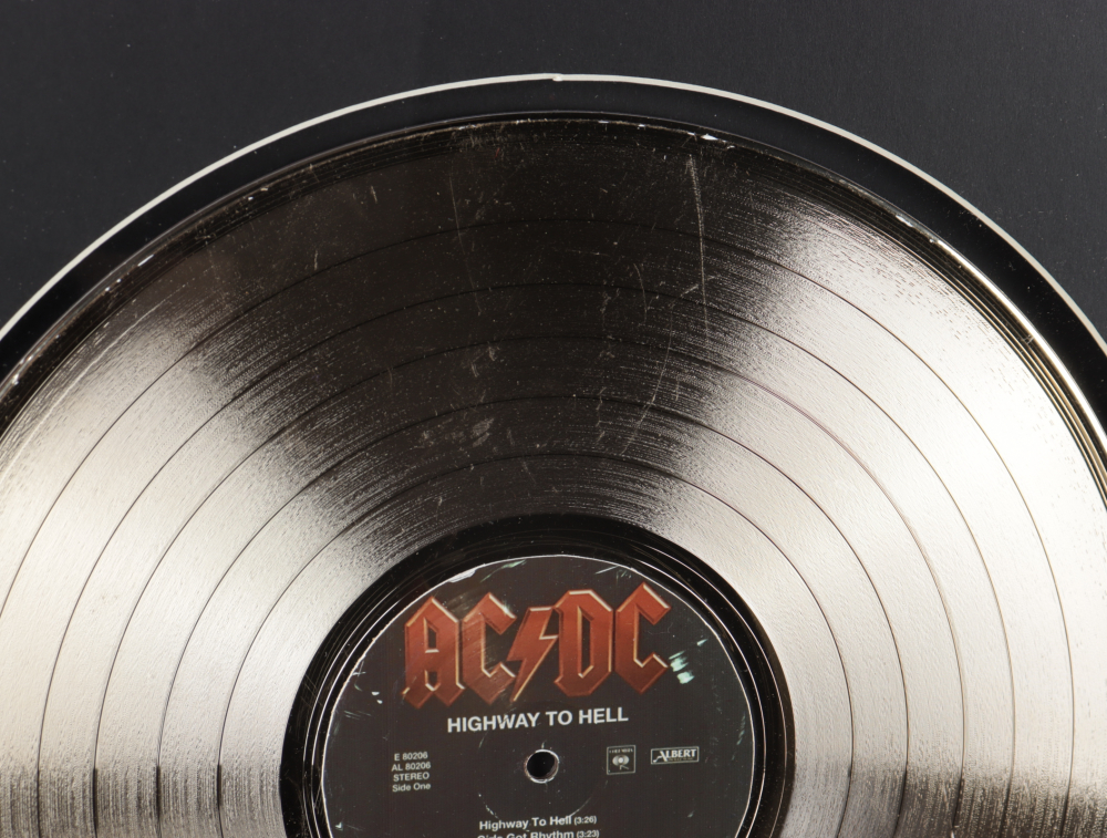 AC/DC Custom Framed 15.75x19.75 Gold Plated 