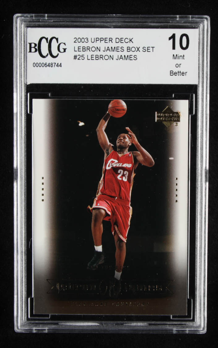 LeBron James 2003 Upper Deck LeBron James Box Set #25 / On the Rise (BCCG 10) at PristineAuction.com LeBron James 2003 Upper Deck LeBron James Box Set #25 / On the Rise (BCCG 10) at PristineAuction.com