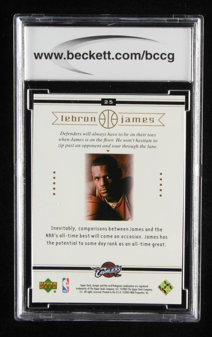 LeBron James 2003 Upper Deck LeBron James Box Set #25 / On the Rise (BCCG 10) at PristineAuction.com LeBron James 2003 Upper Deck LeBron James Box Set #25 / On the Rise (BCCG 10) at PristineAuction.com
