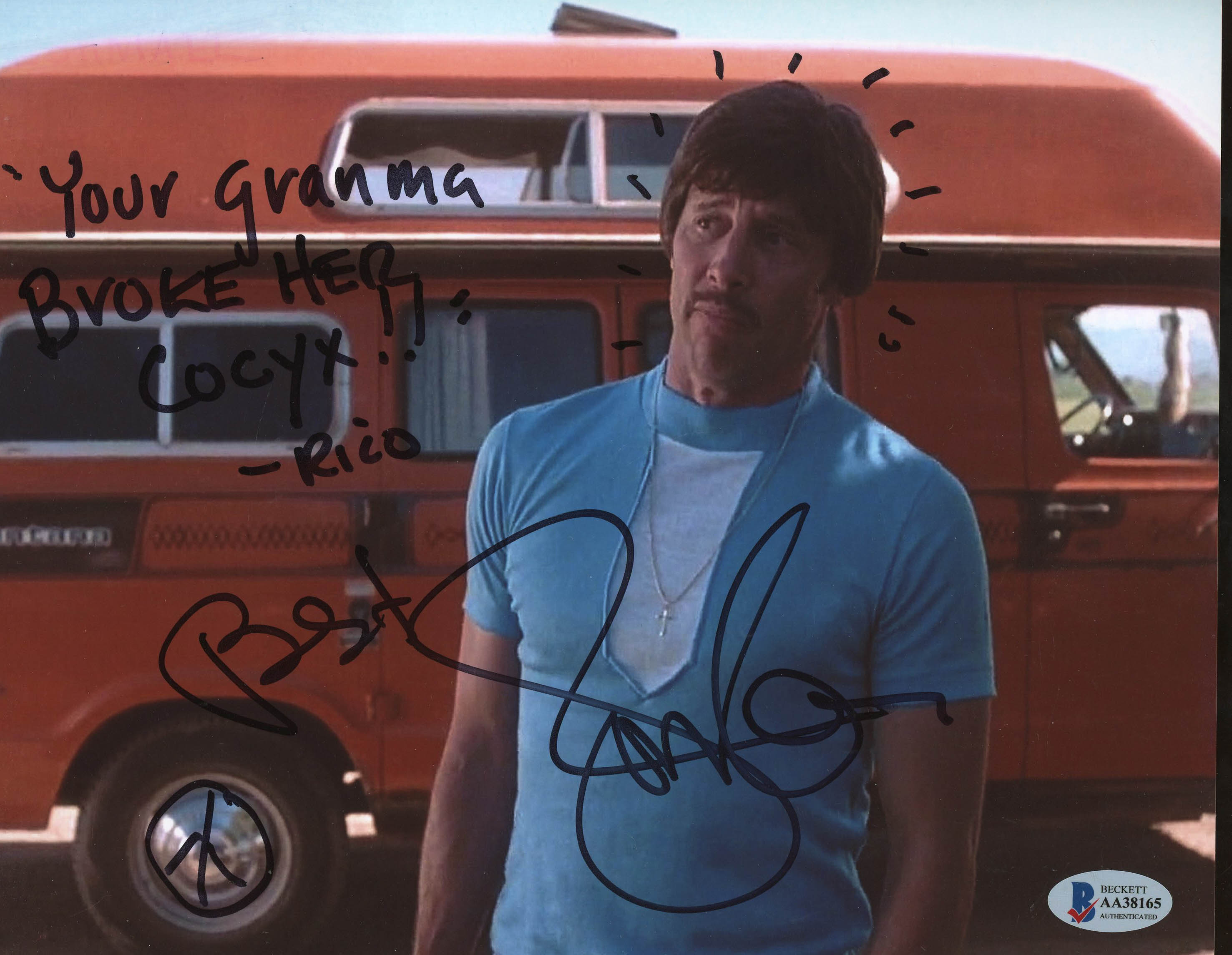 Jon Gries Signed "Napoleon Dynamite" 8x10 Photo Inscribed "Your Granma Broke Her Cocyx!!" & "Best" (Beckett COA) at PristineAuction.com Jon Gries Signed "Napoleon Dynamite" 8x10 Photo Inscribed "Your Granma Broke Her Cocyx!!" & "Best" (Beckett COA) at PristineAuction.com