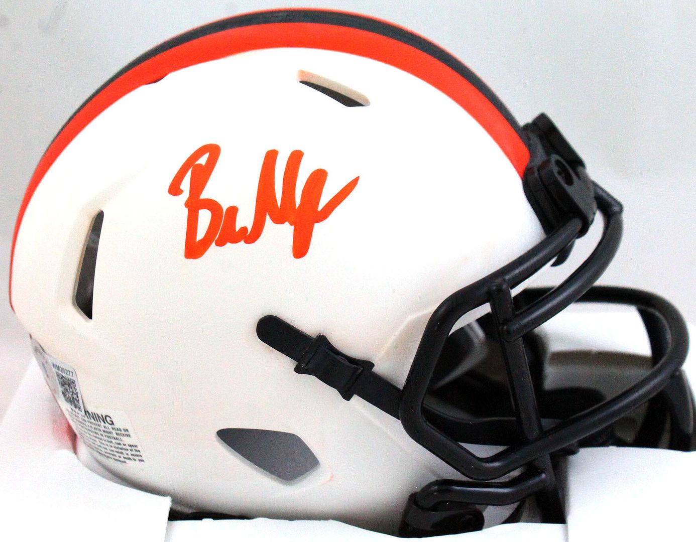 Baker Mayfield Signed Browns Lunar Eclipse Alternate Speed Mini Helmet (Beckett) at PristineAuction.com Baker Mayfield Signed Browns Lunar Eclipse Alternate Speed Mini Helmet (Beckett) at PristineAuction.com