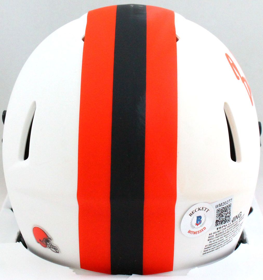 Baker Mayfield Signed Browns Lunar Eclipse Alternate Speed Mini Helmet (Beckett) at PristineAuction.com Baker Mayfield Signed Browns Lunar Eclipse Alternate Speed Mini Helmet (Beckett) at PristineAuction.com
