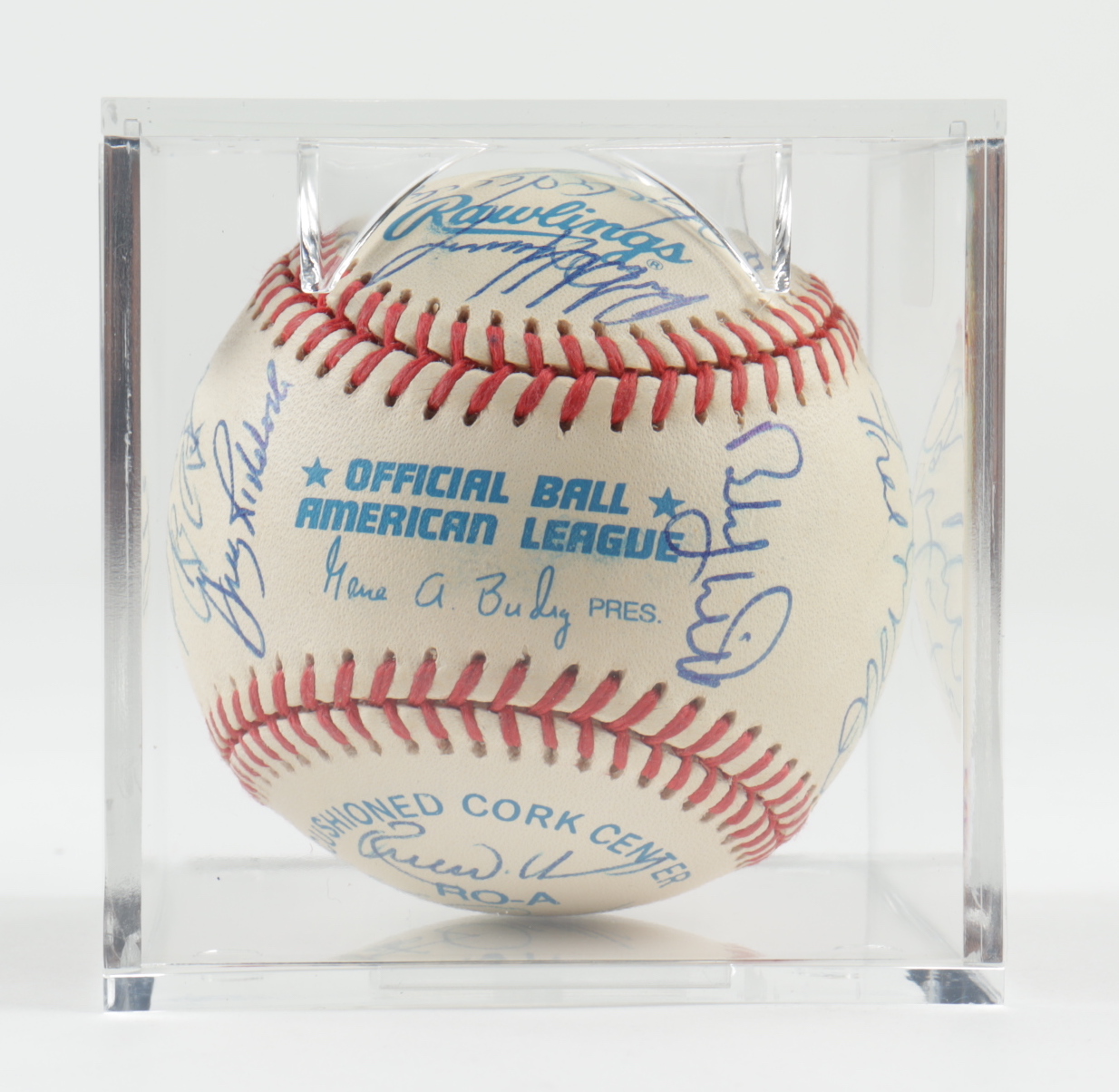 1999 Devil Rays OAL Baseball Team-Signed by (27) with Wade Boggs, Larry Rothschild, Jose Canseco, Bobby Witt with Display Case (SportsCards LOA) at PristineAuction.com 1999 Devil Rays OAL Baseball Team-Signed by (27) with Wade Boggs, Larry Rothschild, Jose Canseco, Bobby Witt with Display Case (SportsCards LOA) at PristineAuction.com