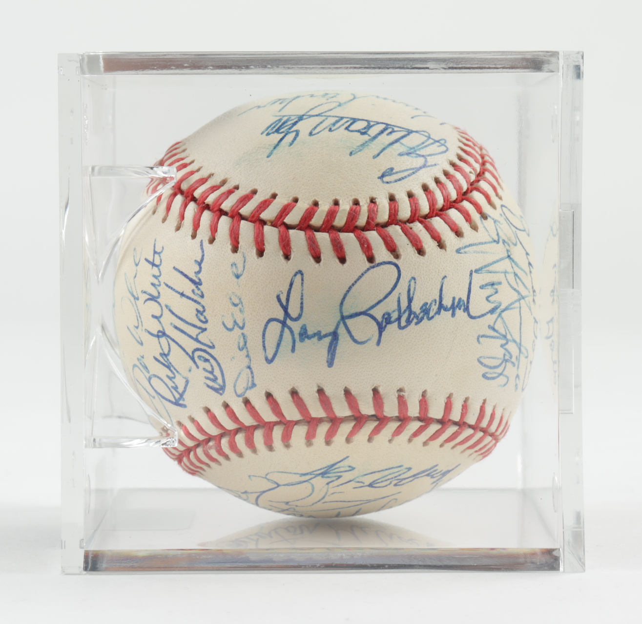 1999 Devil Rays OAL Baseball Team-Signed by (27) with Wade Boggs, Larry Rothschild, Jose Canseco, Bobby Witt with Display Case (SportsCards LOA) at PristineAuction.com 1999 Devil Rays OAL Baseball Team-Signed by (27) with Wade Boggs, Larry Rothschild, Jose Canseco, Bobby Witt with Display Case (SportsCards LOA) at PristineAuction.com