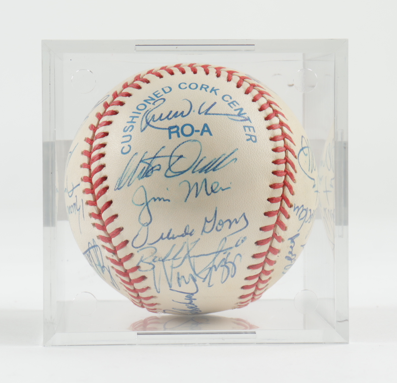 1999 Devil Rays OAL Baseball Team-Signed by (27) with Wade Boggs, Larry Rothschild, Jose Canseco, Bobby Witt with Display Case (SportsCards LOA) at PristineAuction.com 1999 Devil Rays OAL Baseball Team-Signed by (27) with Wade Boggs, Larry Rothschild, Jose Canseco, Bobby Witt with Display Case (SportsCards LOA) at PristineAuction.com