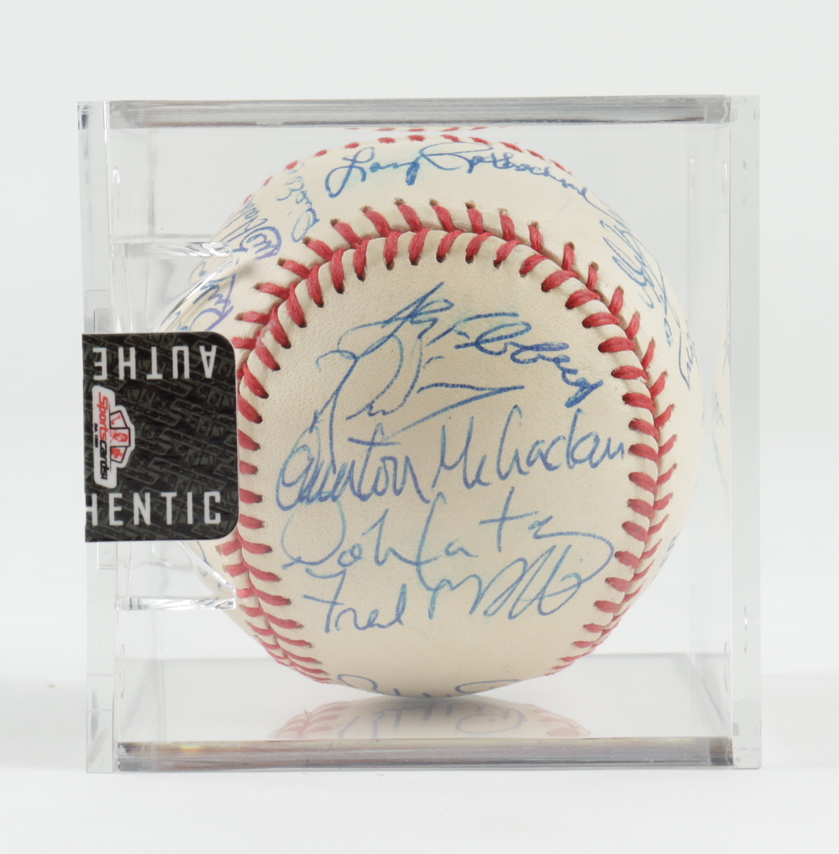 1999 Devil Rays OAL Baseball Team-Signed by (27) with Wade Boggs, Larry Rothschild, Jose Canseco, Bobby Witt with Display Case (SportsCards LOA) at PristineAuction.com 1999 Devil Rays OAL Baseball Team-Signed by (27) with Wade Boggs, Larry Rothschild, Jose Canseco, Bobby Witt with Display Case (SportsCards LOA) at PristineAuction.com