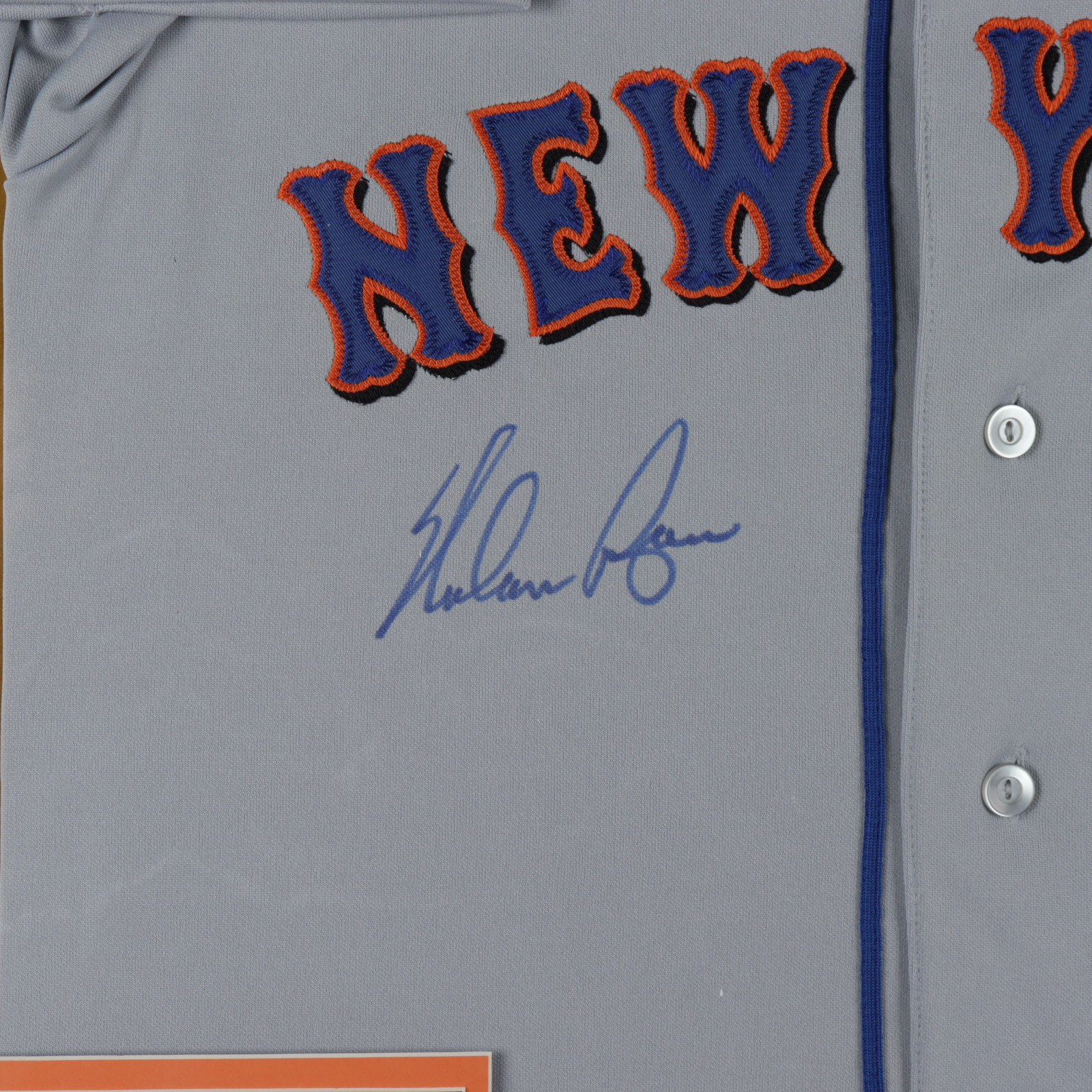 Nolan Ryan Signed 32x36 Custom Framed Jersey Display Inscribed "1969 Miracle Mets" with Ryan Hall Of Fame Pin (PSA COA) (See Description) at PristineAuction.com Nolan Ryan Signed 32x36 Custom Framed Jersey Display Inscribed "1969 Miracle Mets" with Ryan Hall Of Fame Pin (PSA COA) (See Description) at PristineAuction.com